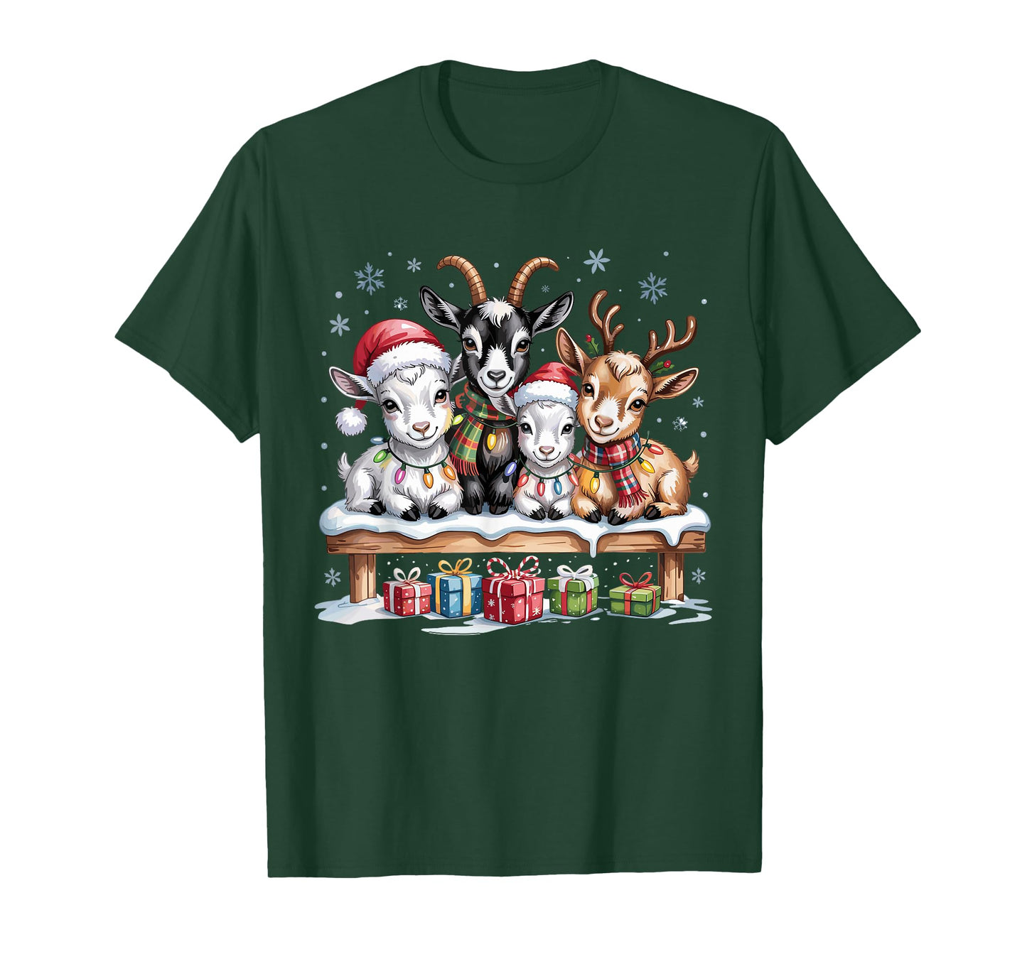 Goat Christmas Cute Farm Animal Funny Holiday Pajamas T-Shirt