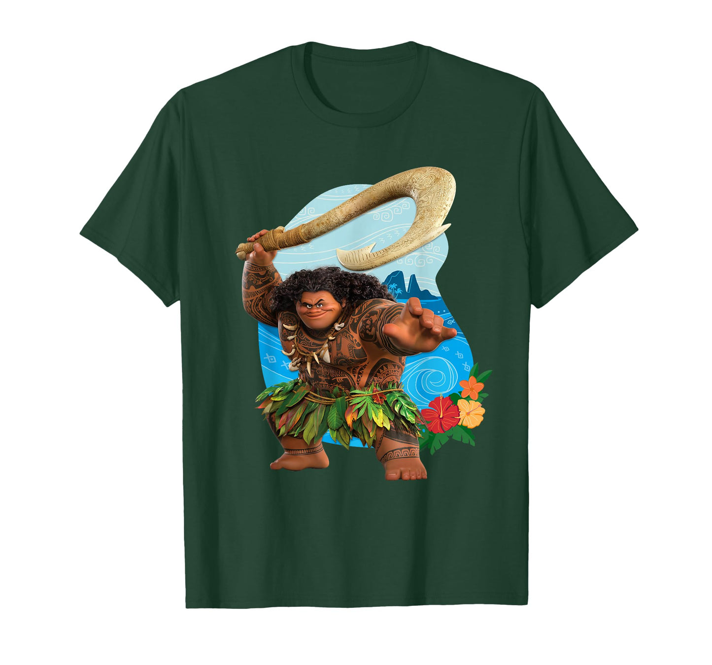 Disney Moana 2 Tropical Island Adventure Maui with Fish Hook T-Shirt