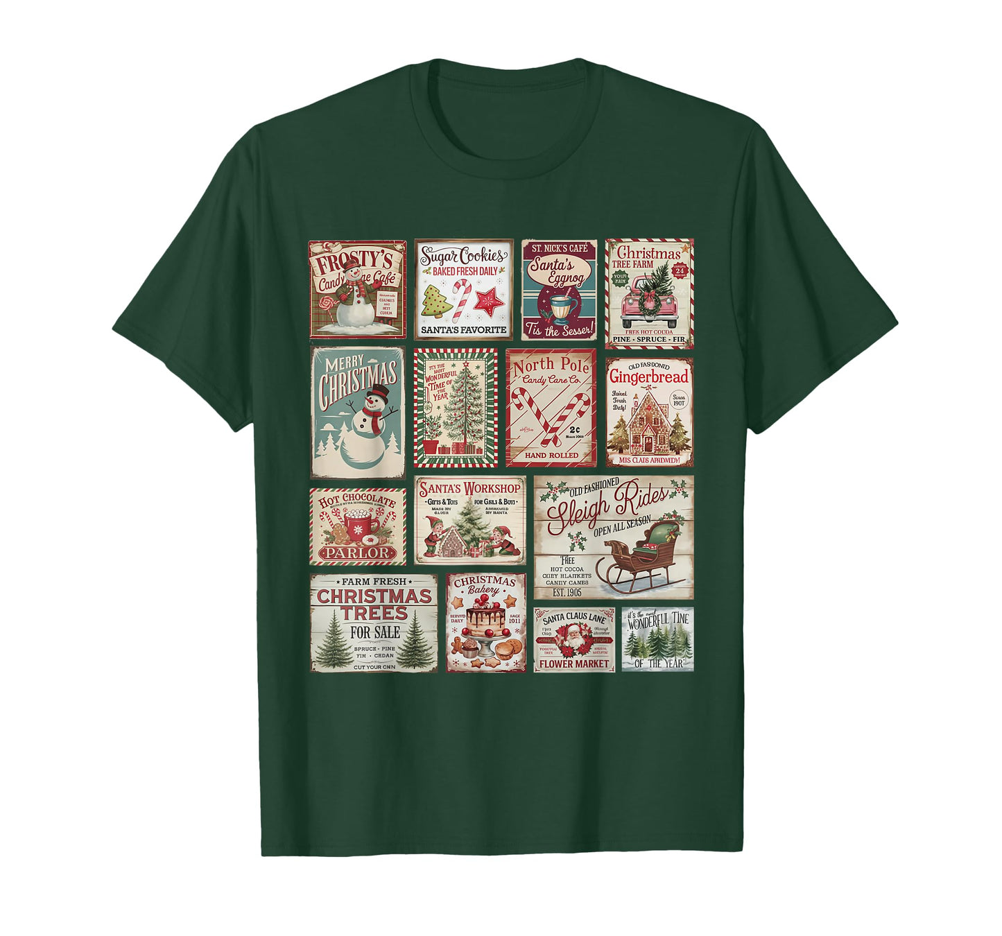 Vintage Christmas Stamps Retro Postage Santa T-Shirt
