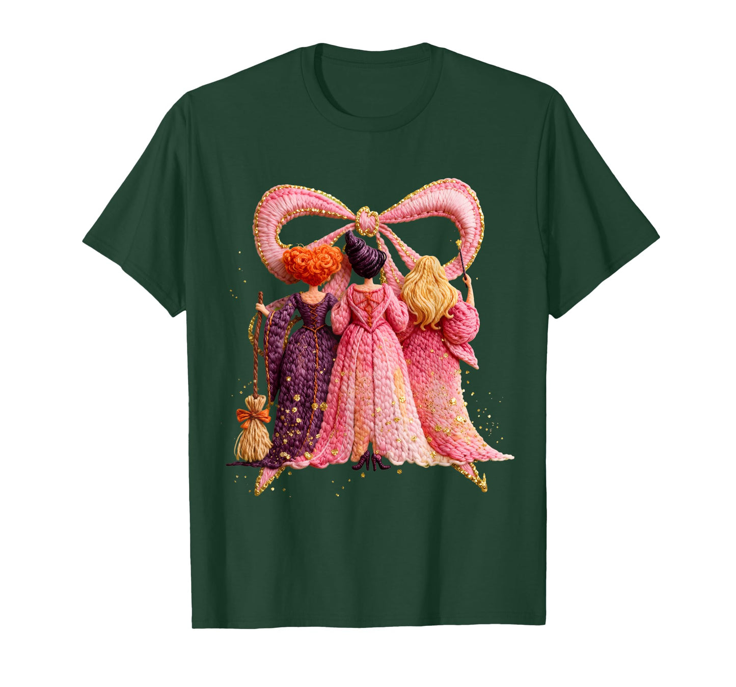 Halloween Coquette Fall Vibes Witces Bow Cancer Pink Out T-Shirt