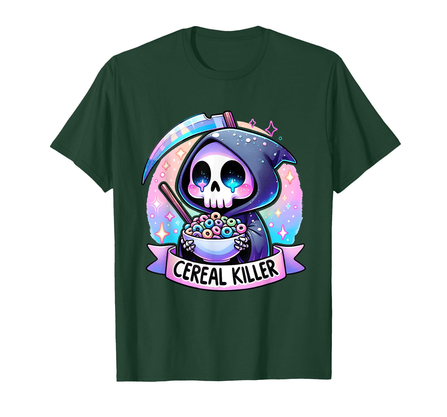 Cereal Killer Breakfast Cereal Bowl Cereals Skull Skeleton T-Shirt