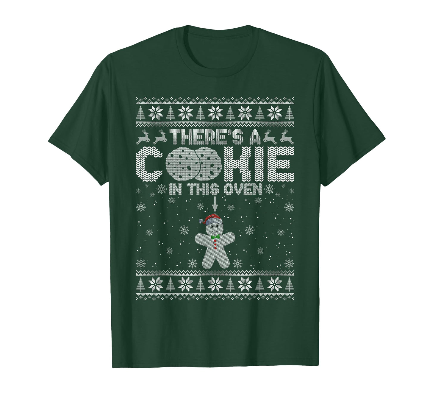There's A Cookie in This Oven Gingerbread Ugly Christmas T-Shirt