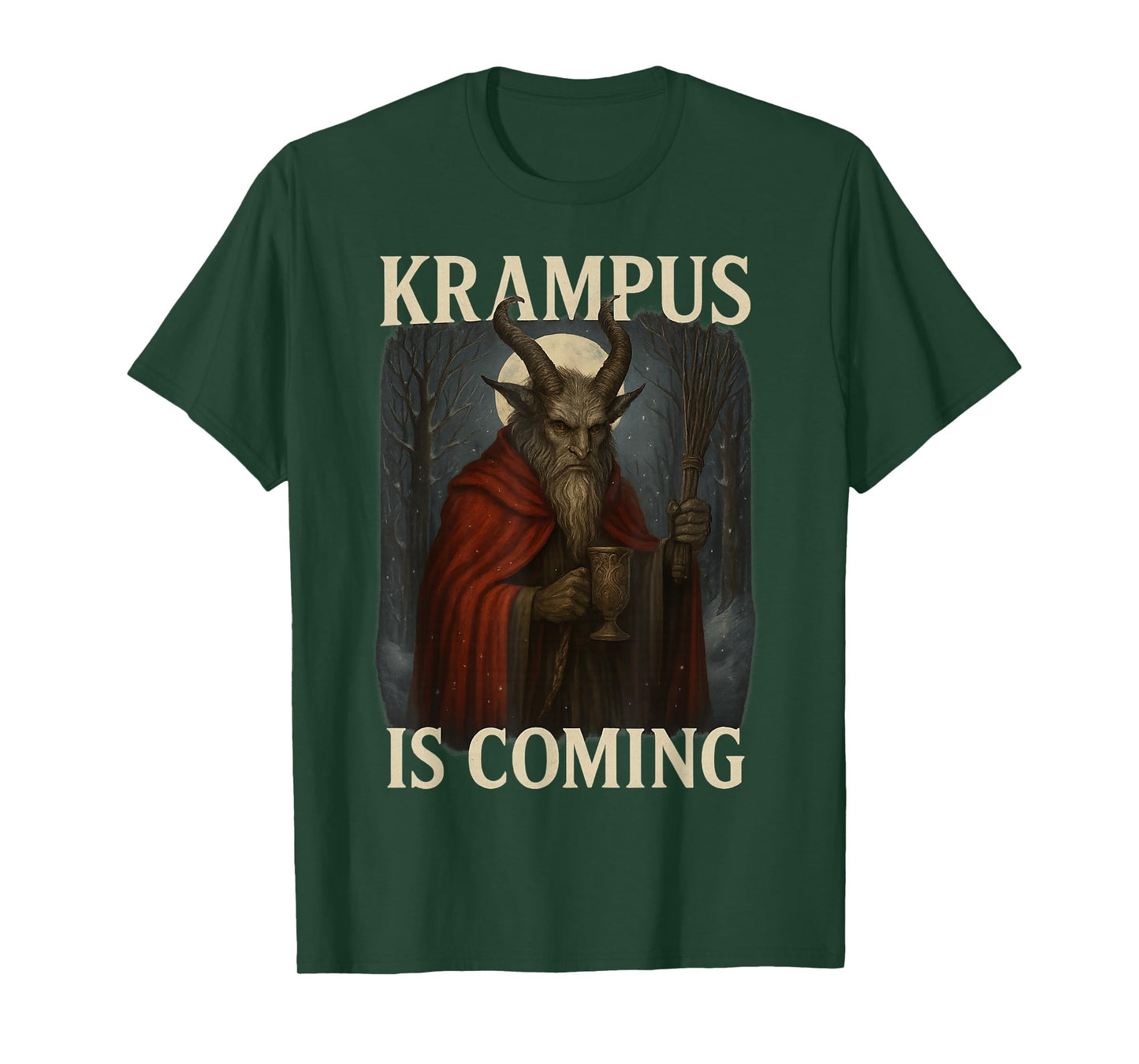 Krampus is Coming Dark Gothic Holiday Horror Xmas Costume T-Shirt