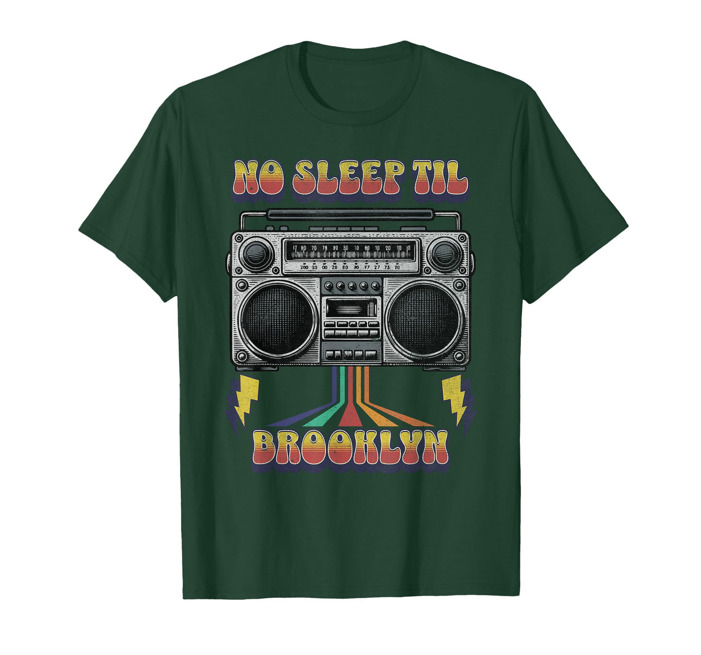 Vintage No Sleep Til Brooklyn Retro Style Stereo Radio T-Shirt