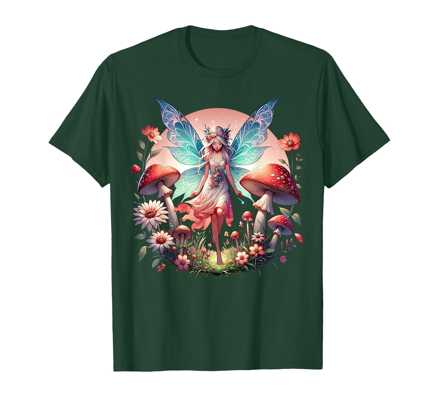 Enchanted Forest Fairy Fantasy Mystical Butterfly & Floral T-Shirt