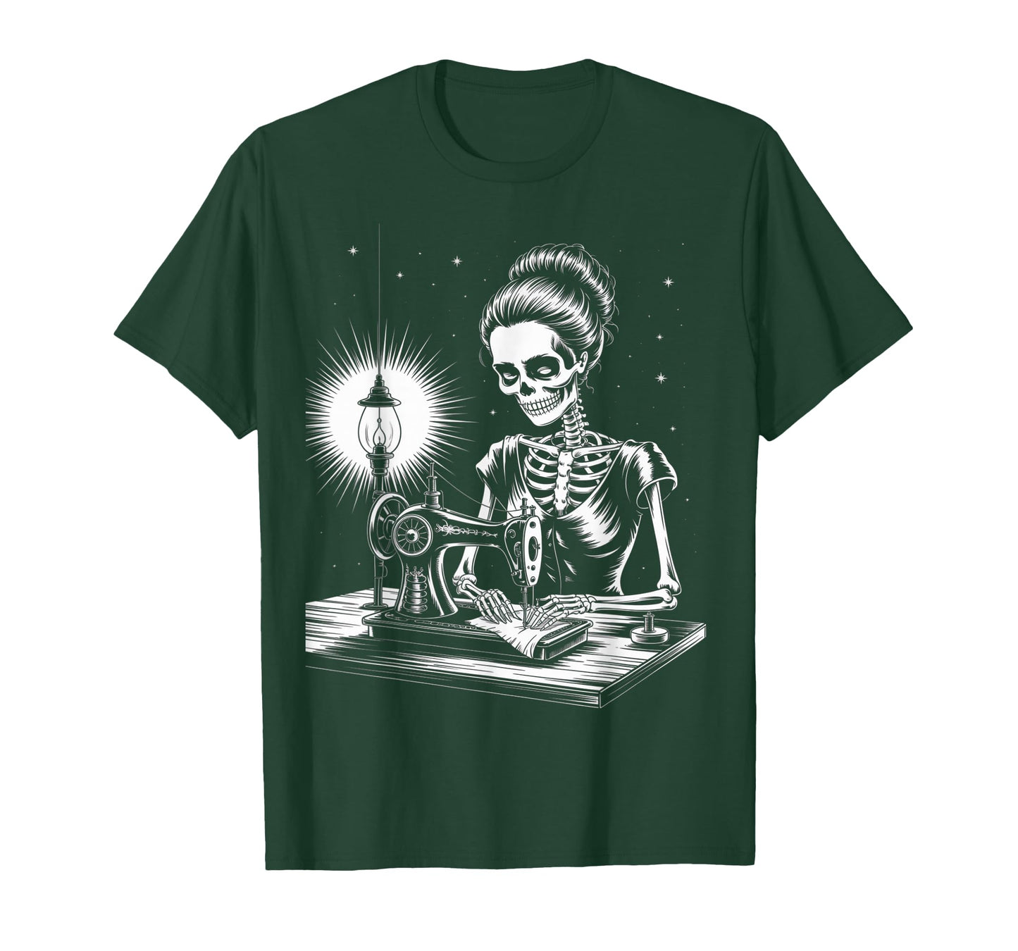 Skeleton Sewer Quilter Funny Sewing Lover Halloween T-Shirt
