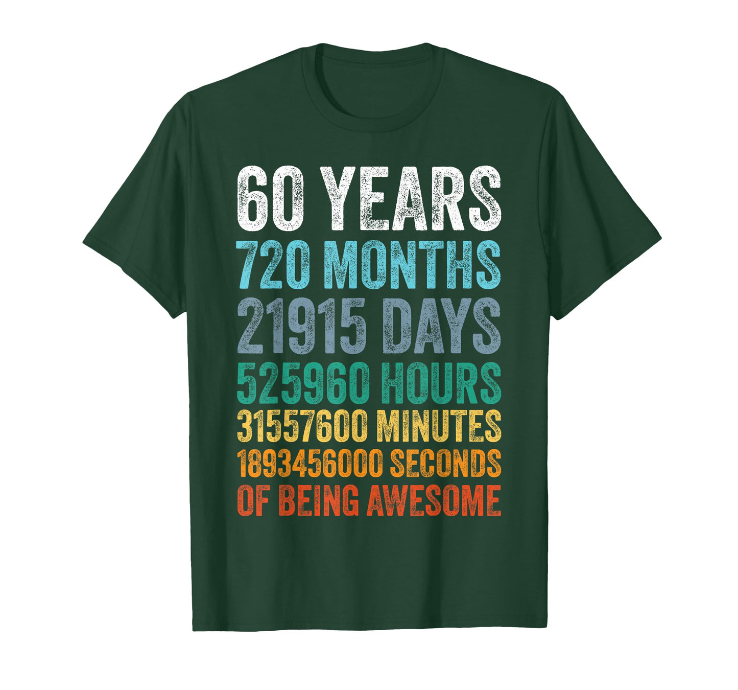 60th Birthday Decoration Men 60yr 60 Year Old Birthday T-Shirt