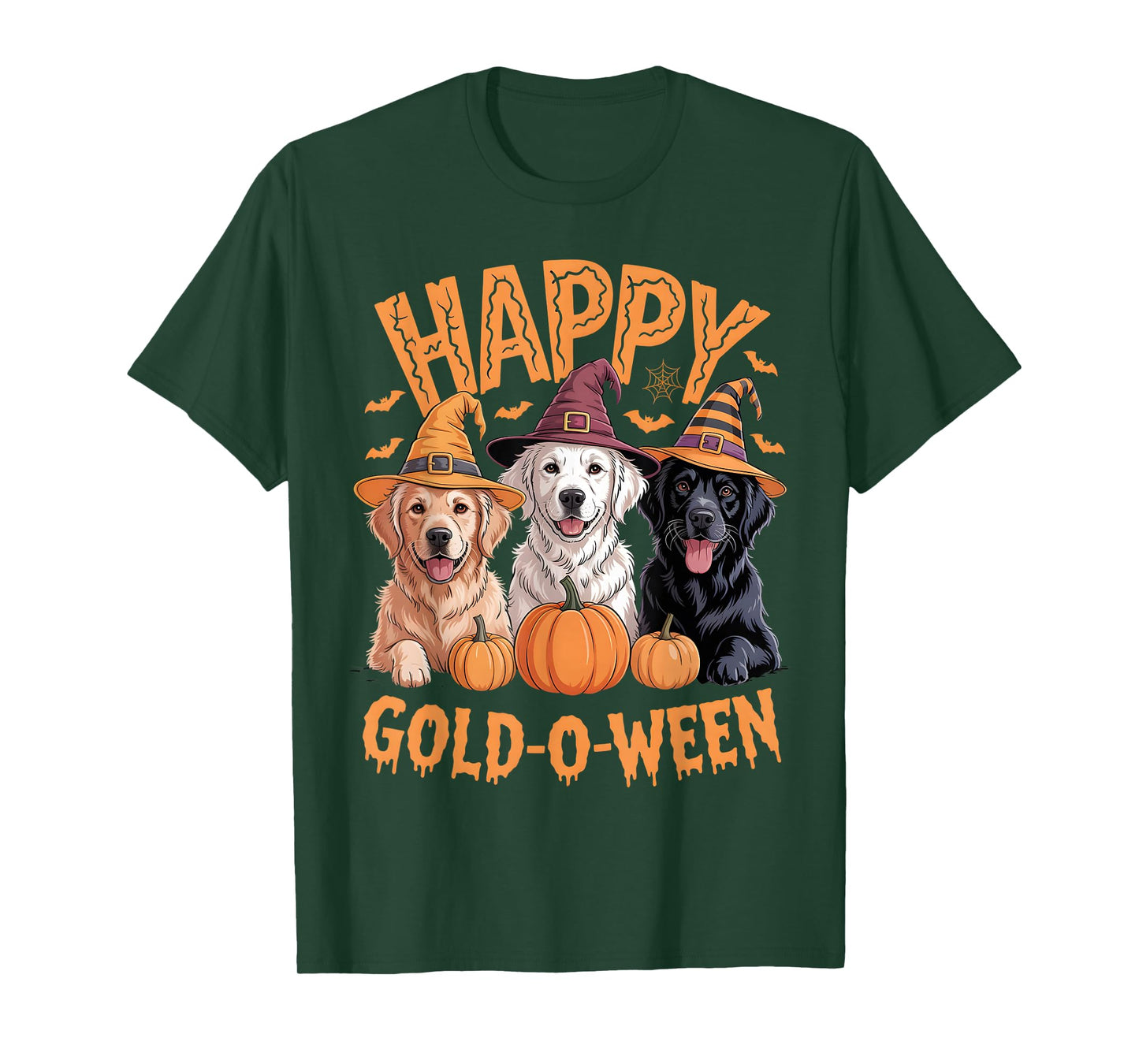 Happy Gold-O-Ween Funny Golden Dog Halloween Pumpkin Outfit T-Shirt