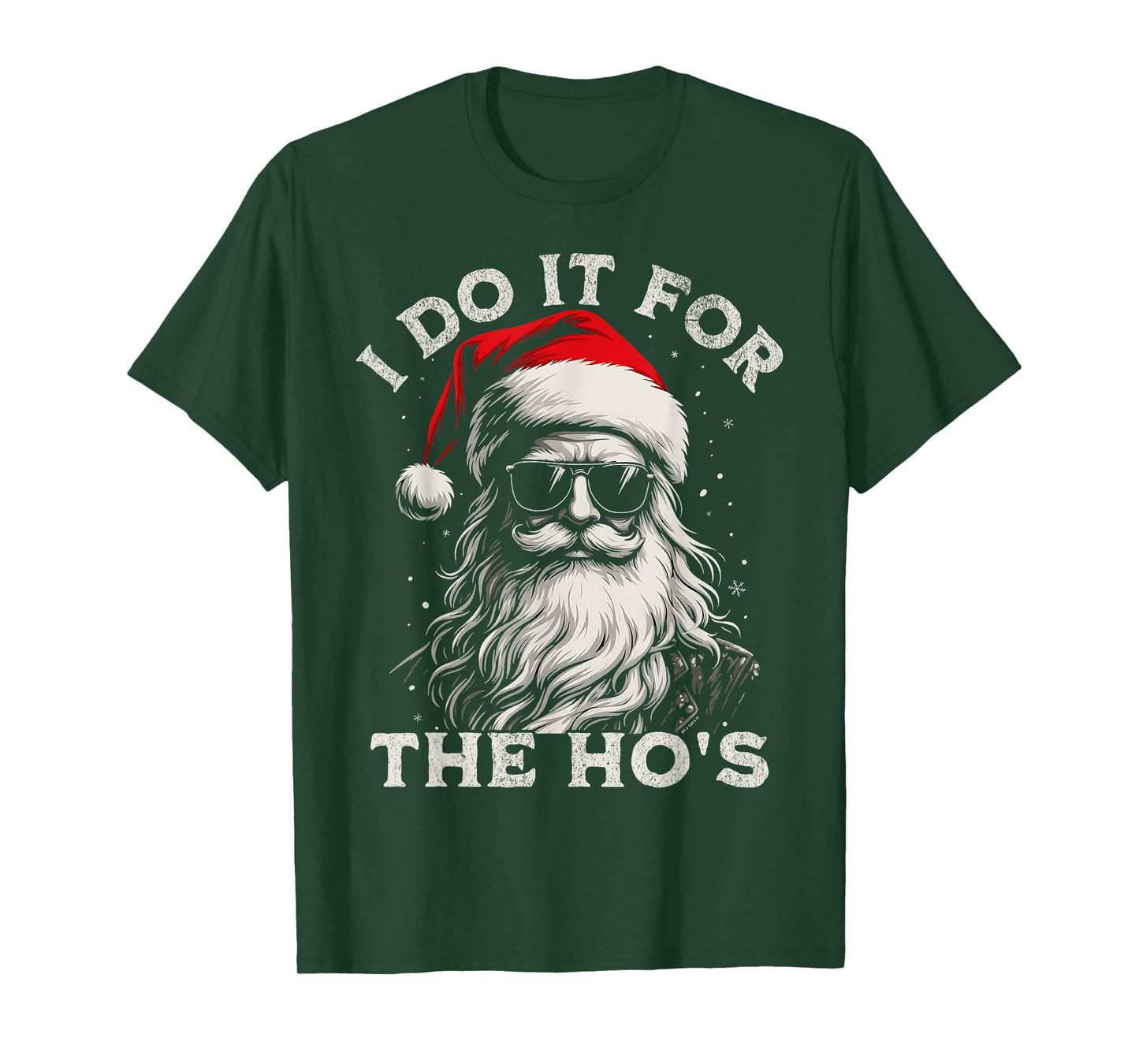 I Do It for The Ho's Funny Cool Santa Christmas Men Boys T-Shirt