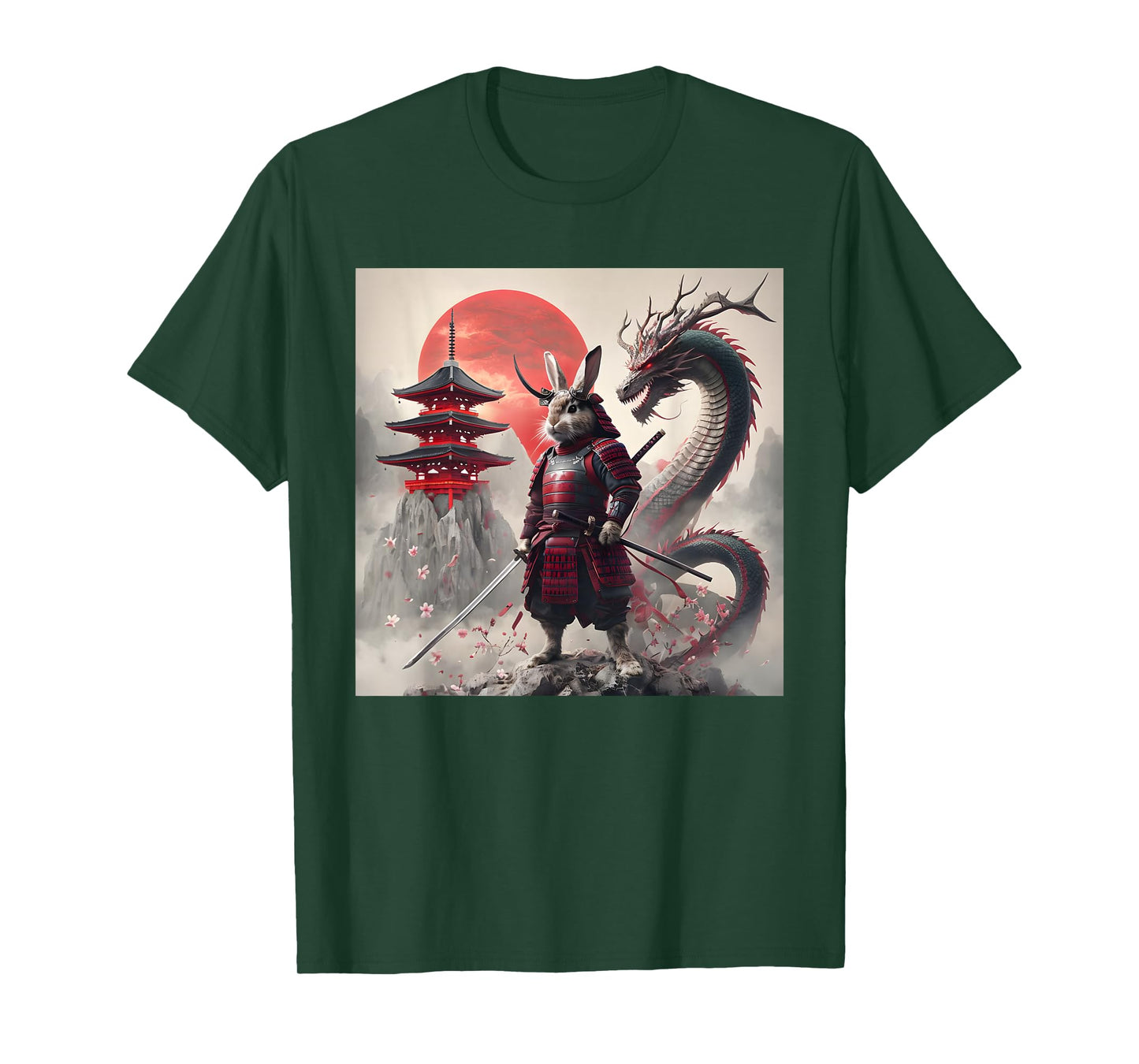 Samurai Bunny Rabbit Graphic Warrior Japanese Rabbit Ninja T-Shirt