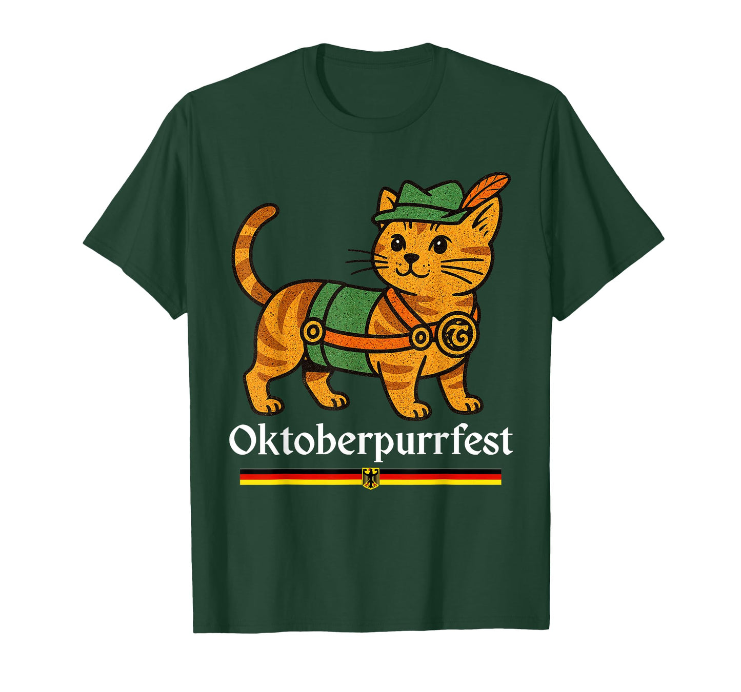 Octoberpurrfest Lederhosen Cat Bavarian Funny Oktoberfest T-Shirt