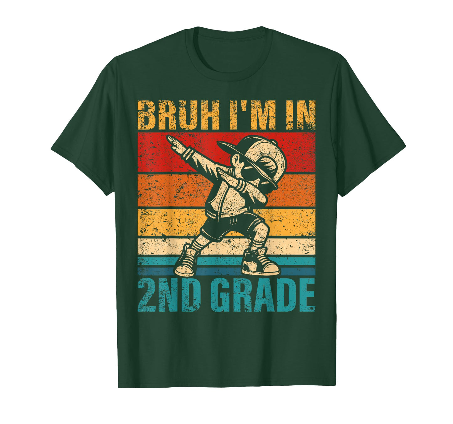 Second Grade Dabbing Boy Bruh i'm in 2nd Grade Student T-Shirt