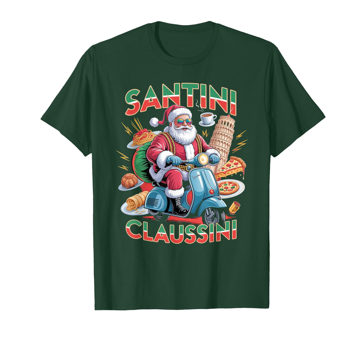 Italian Brainrot Christmas Santini Claussini Funny Santa T-Shirt