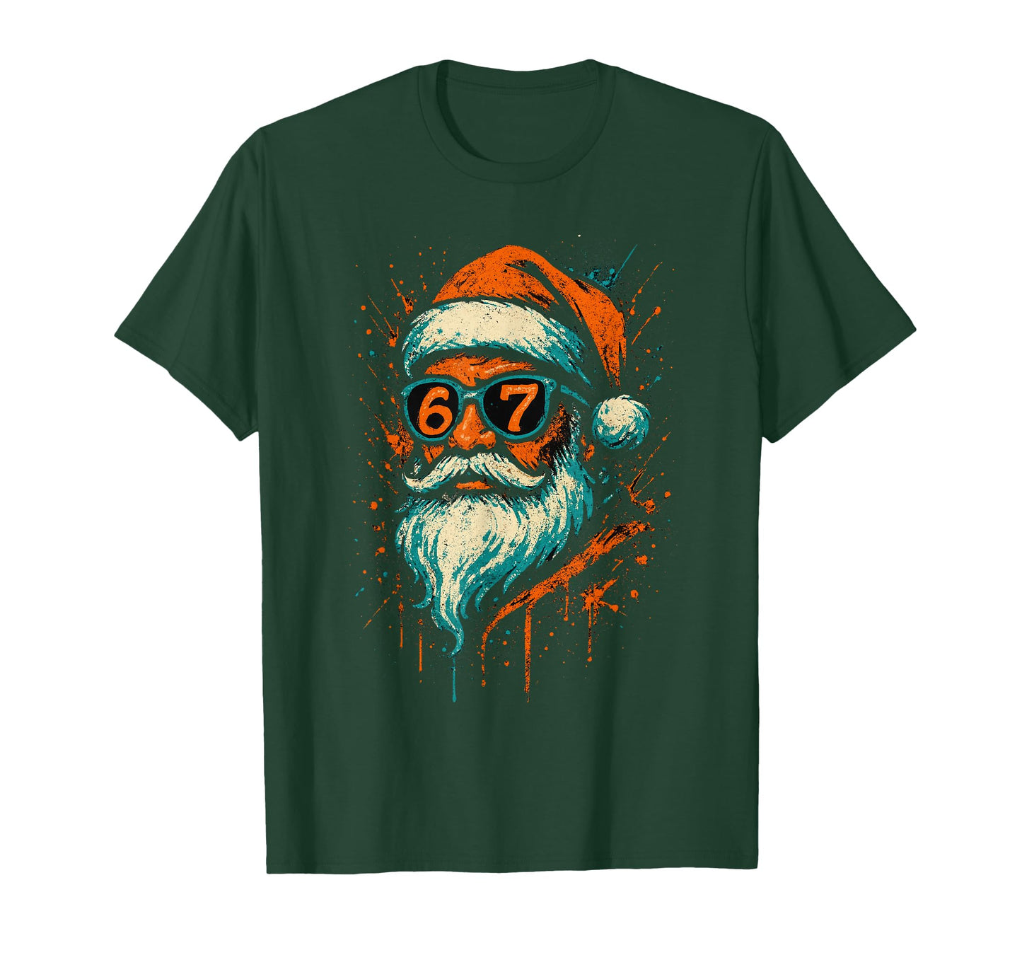 67 Christmas Santa Face 6 7 Meme Six Seven Teen Boys Kids T-Shirt
