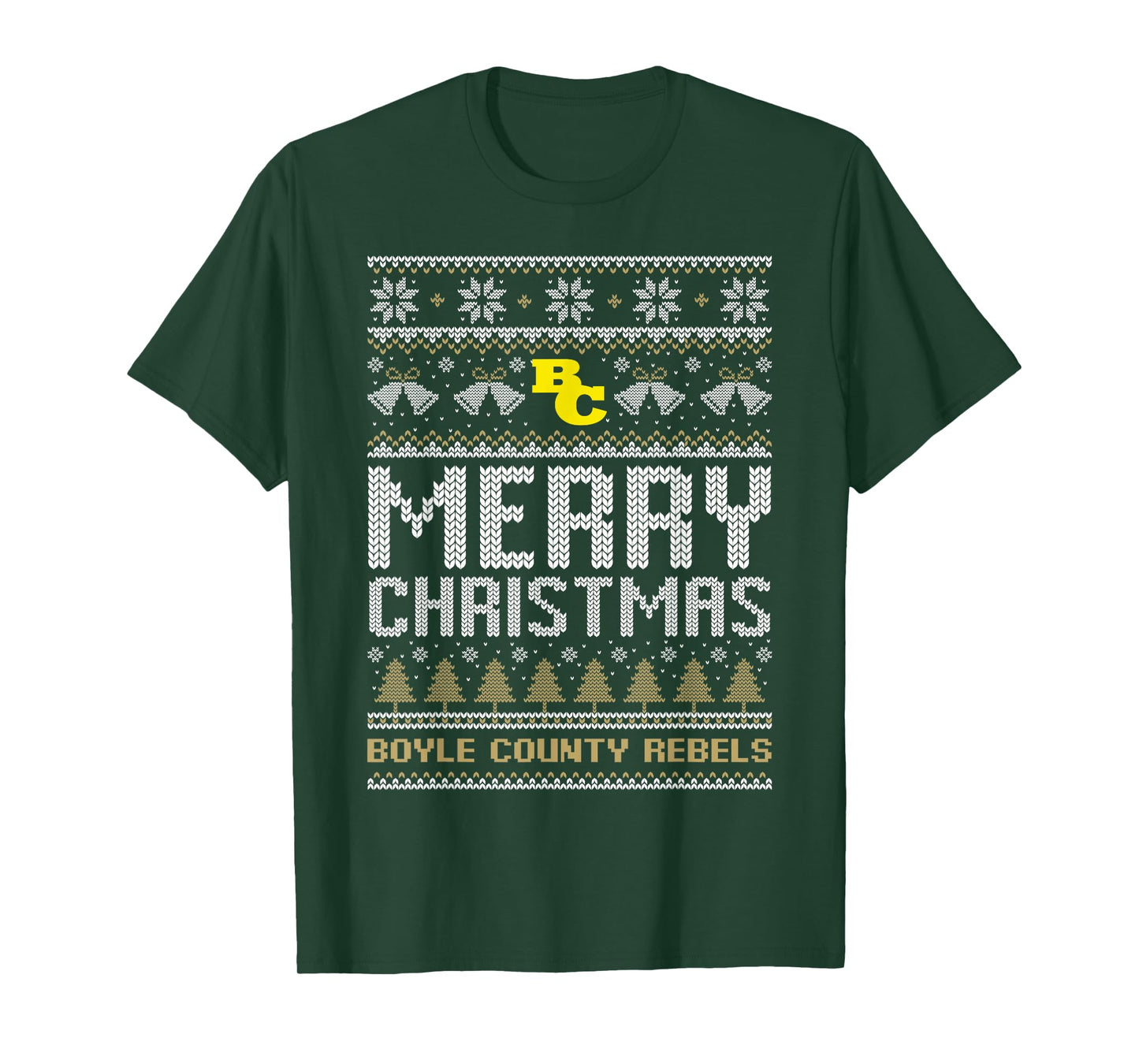 Boyle County Rebels Logo Merry Christmas Ugly Sweater HS T-Shirt