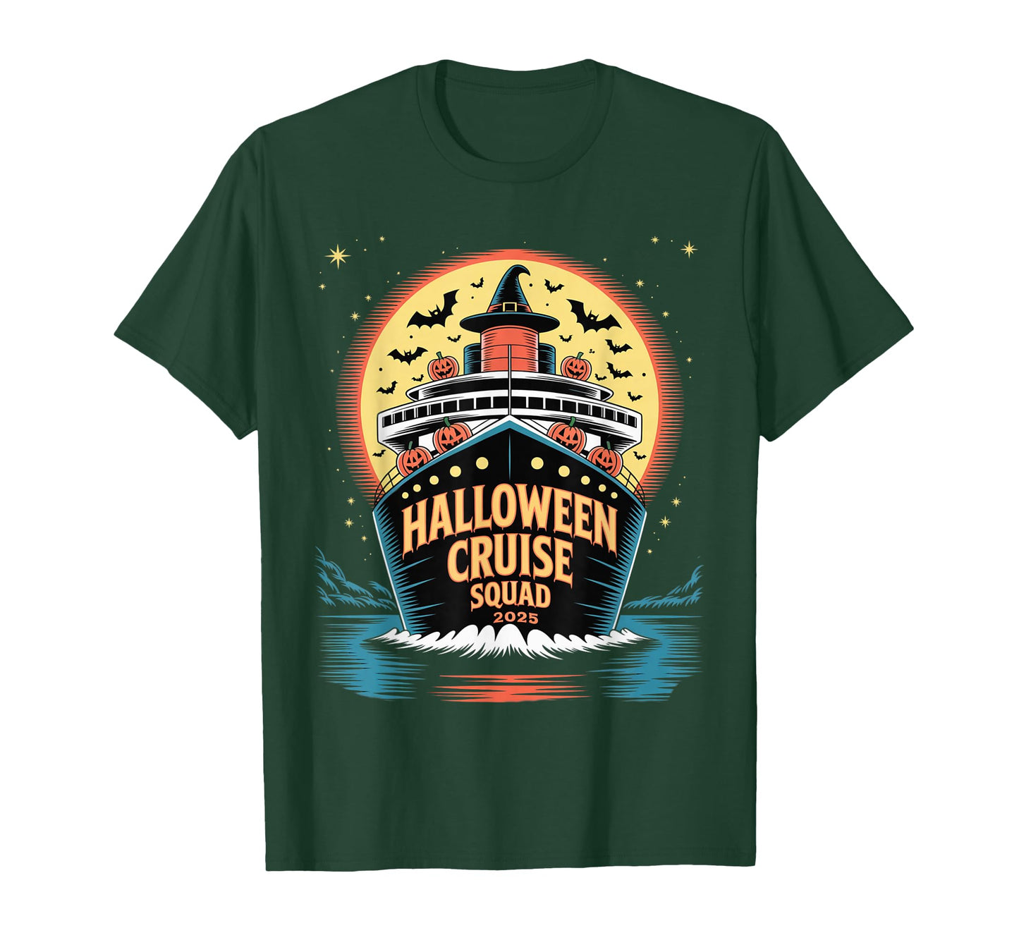 Spooky Halloween Cruise Squad 2025 Sea Voyage Travel Funny T-Shirt