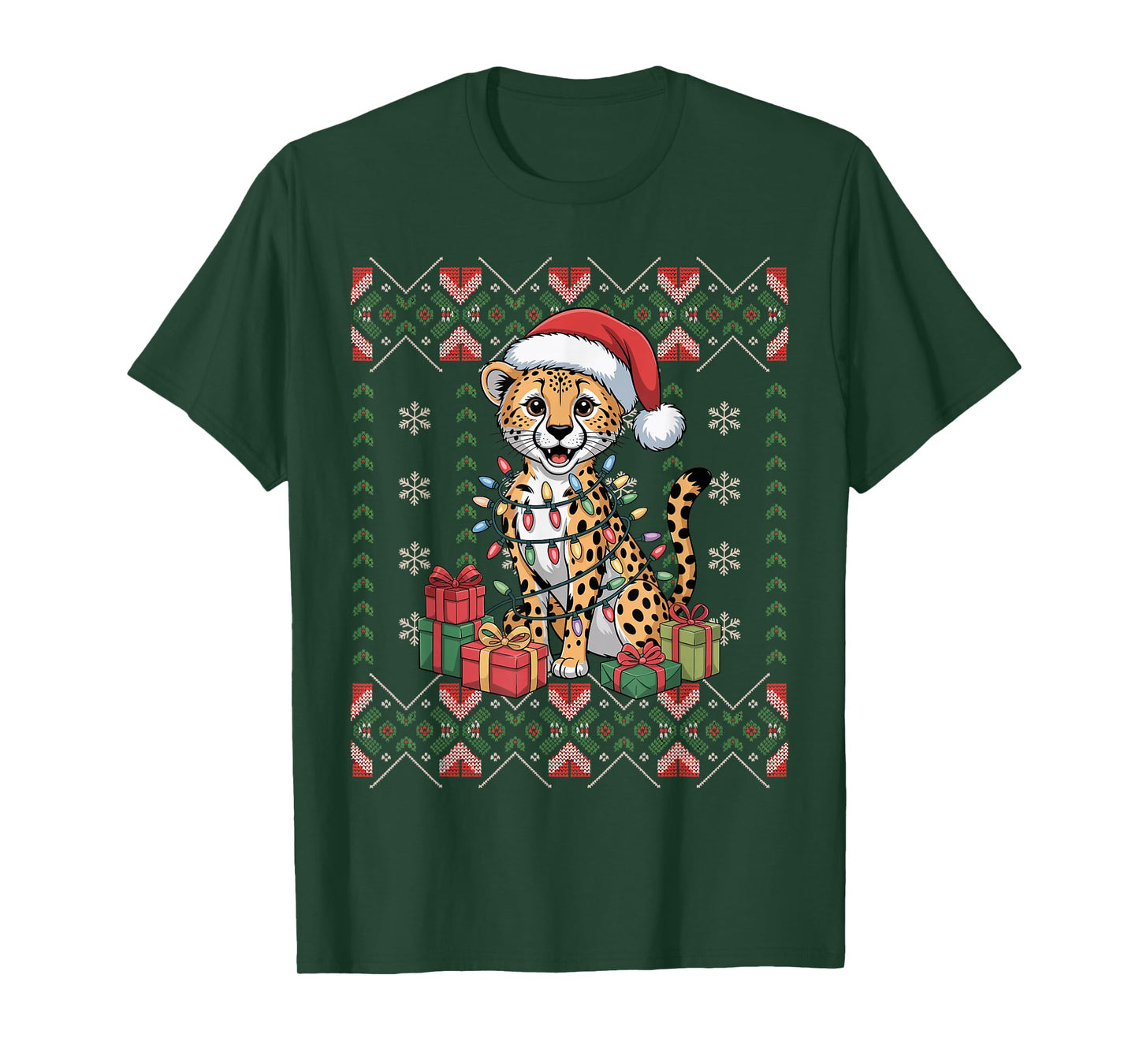 Santa Chicken Christmas Ugly Sweater Funny Holiday Pajamas T-Shirt