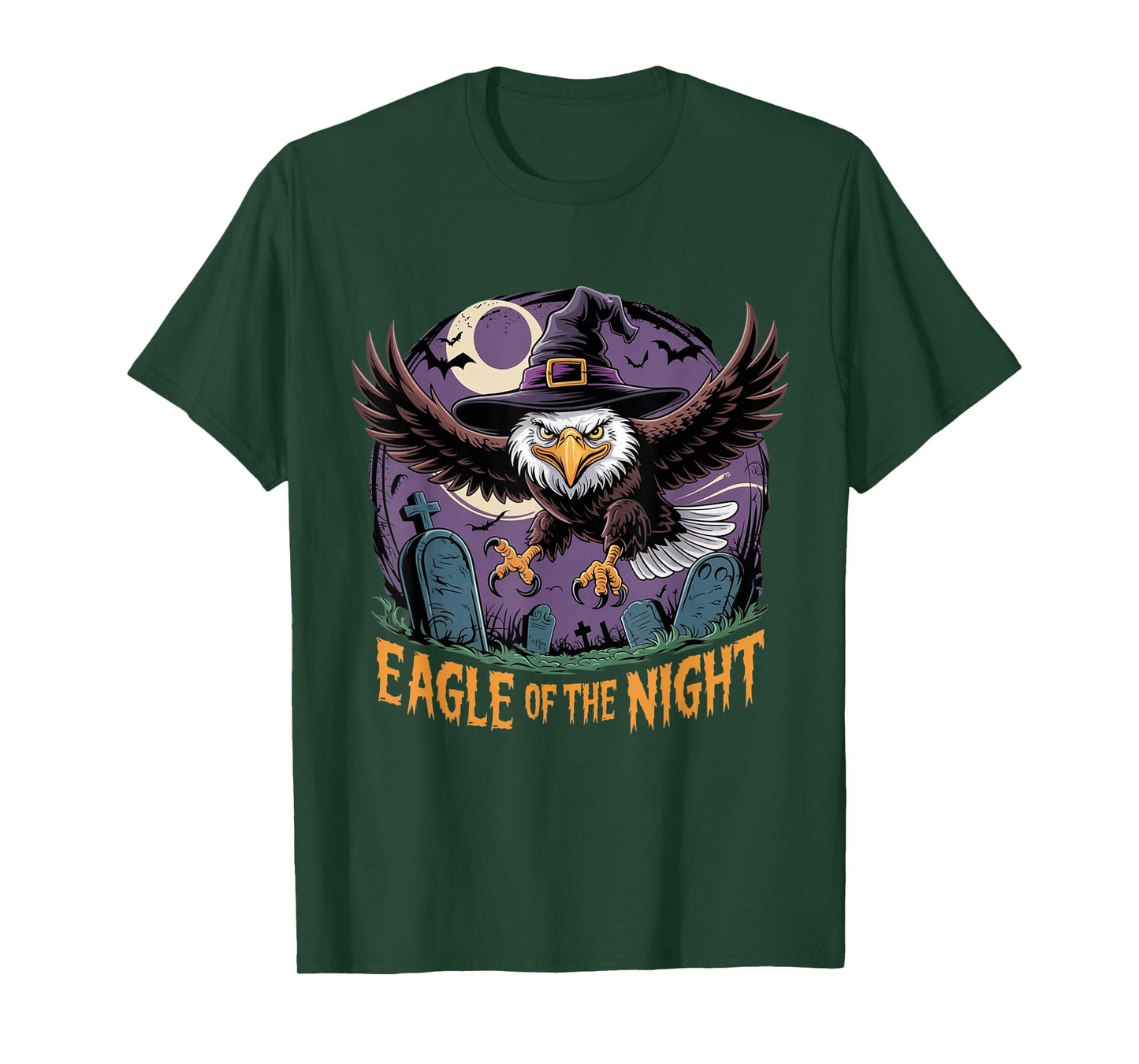 Eagle Witch Bald Eagle Funny Halloween Night Spooky Season T-Shirt