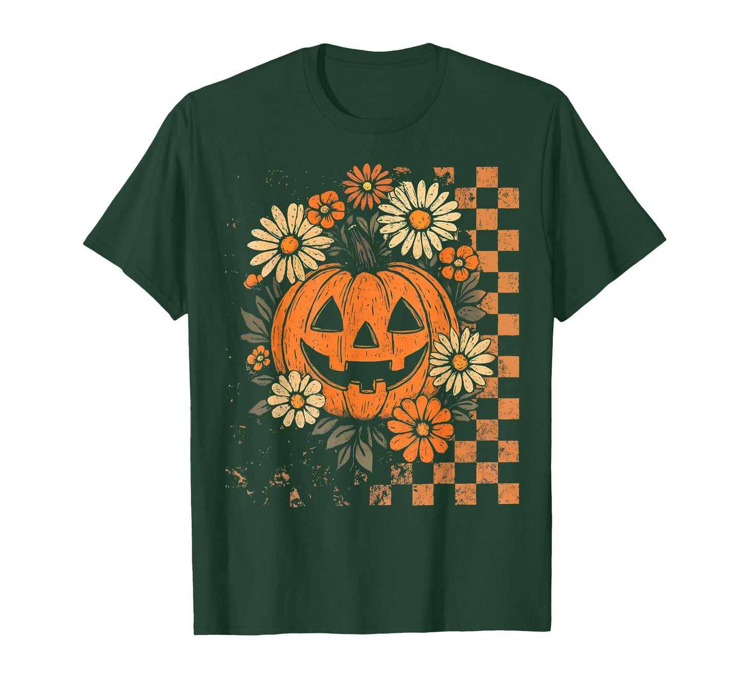 Vintage Floral Boho Pumpkin Cute Halloween Fall T-Shirt