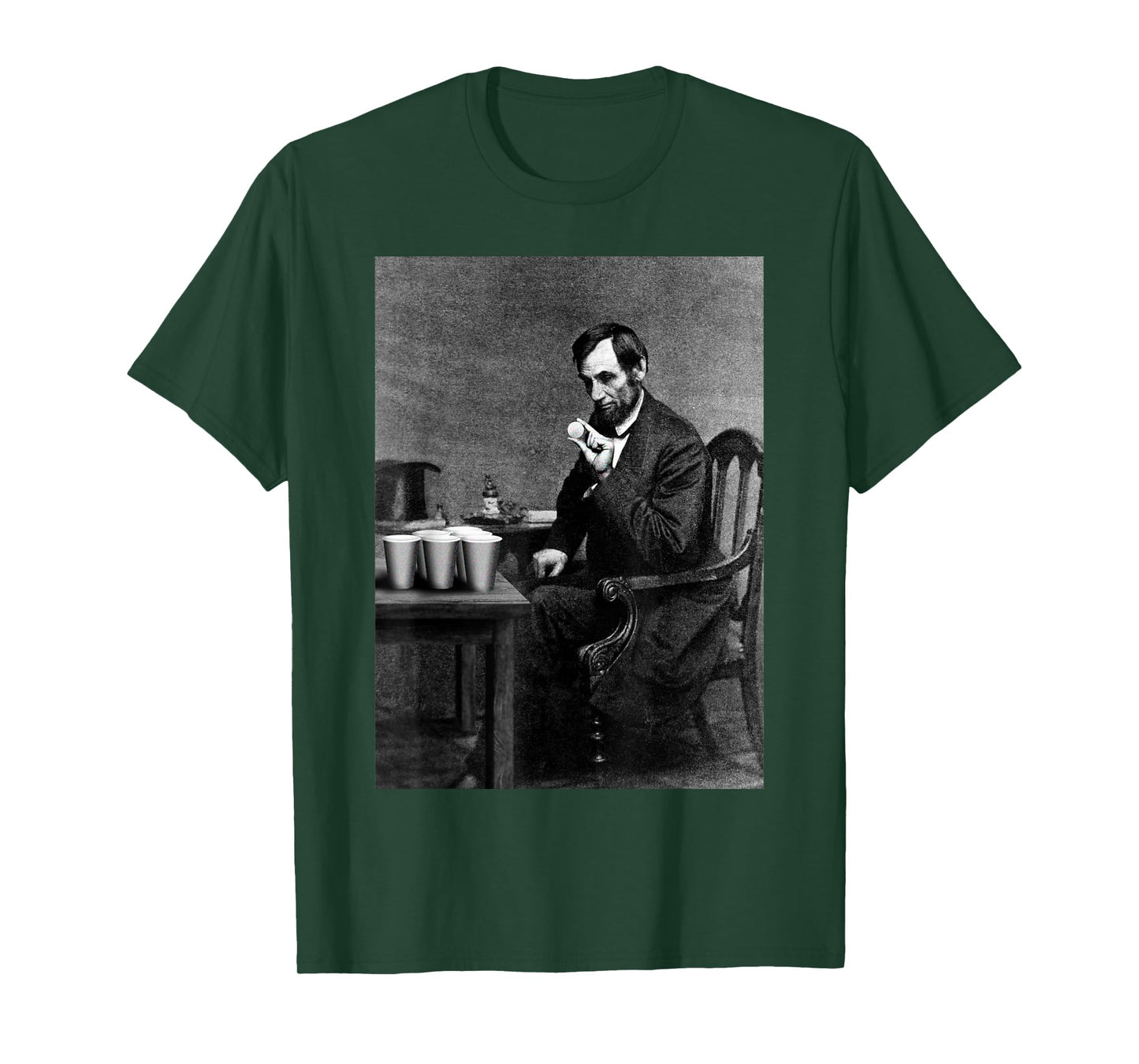 Abe Lincoln Invent's Beer Pong Old Vintage Photograph T-Shirt