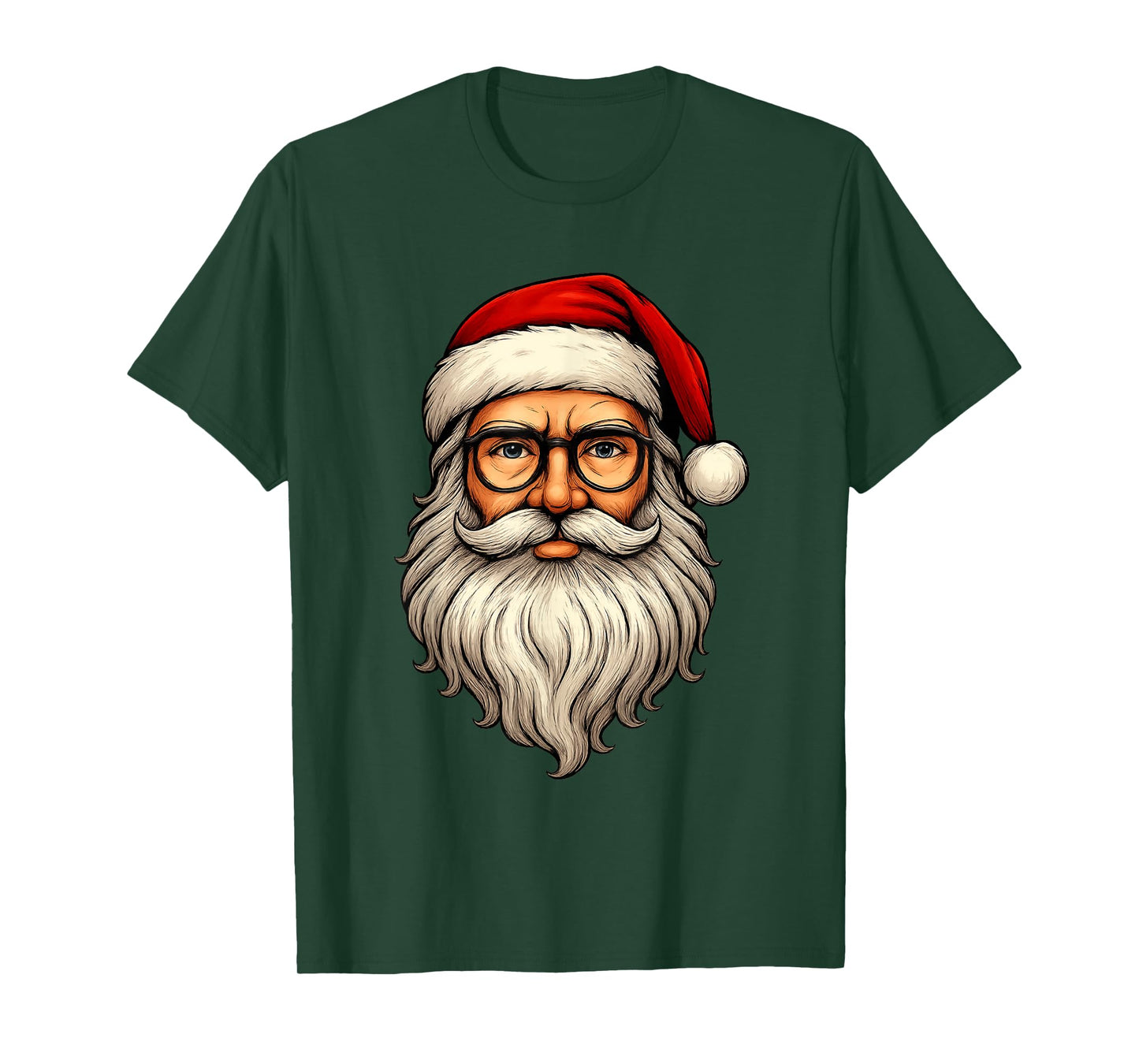 Santa Claus Face Sunglasses Men Women Cool Hipster Christmas T-Shirt