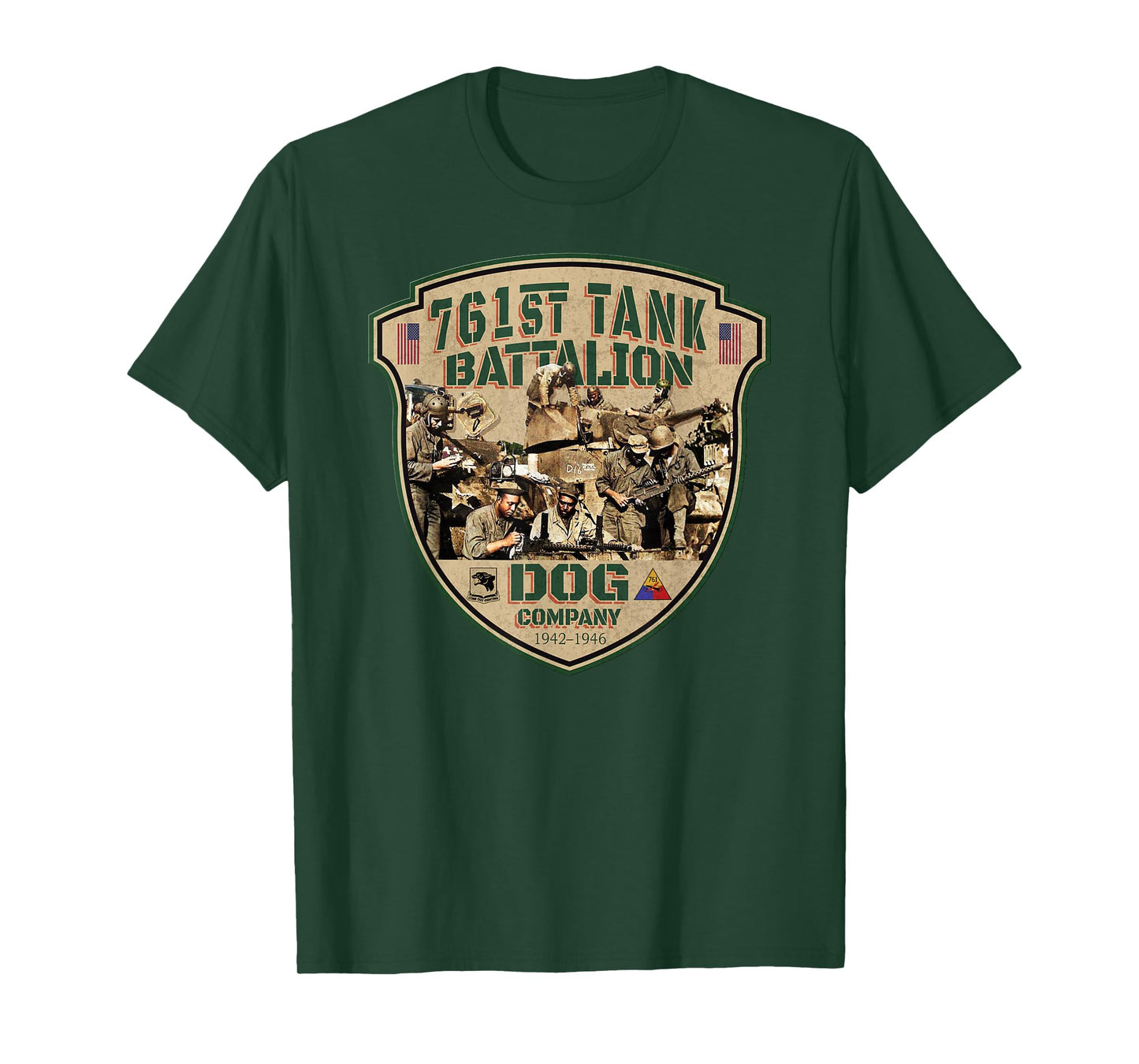 761st Tank Battalion Tribute Vintage Dog Company WW2 Heroes T-Shirt