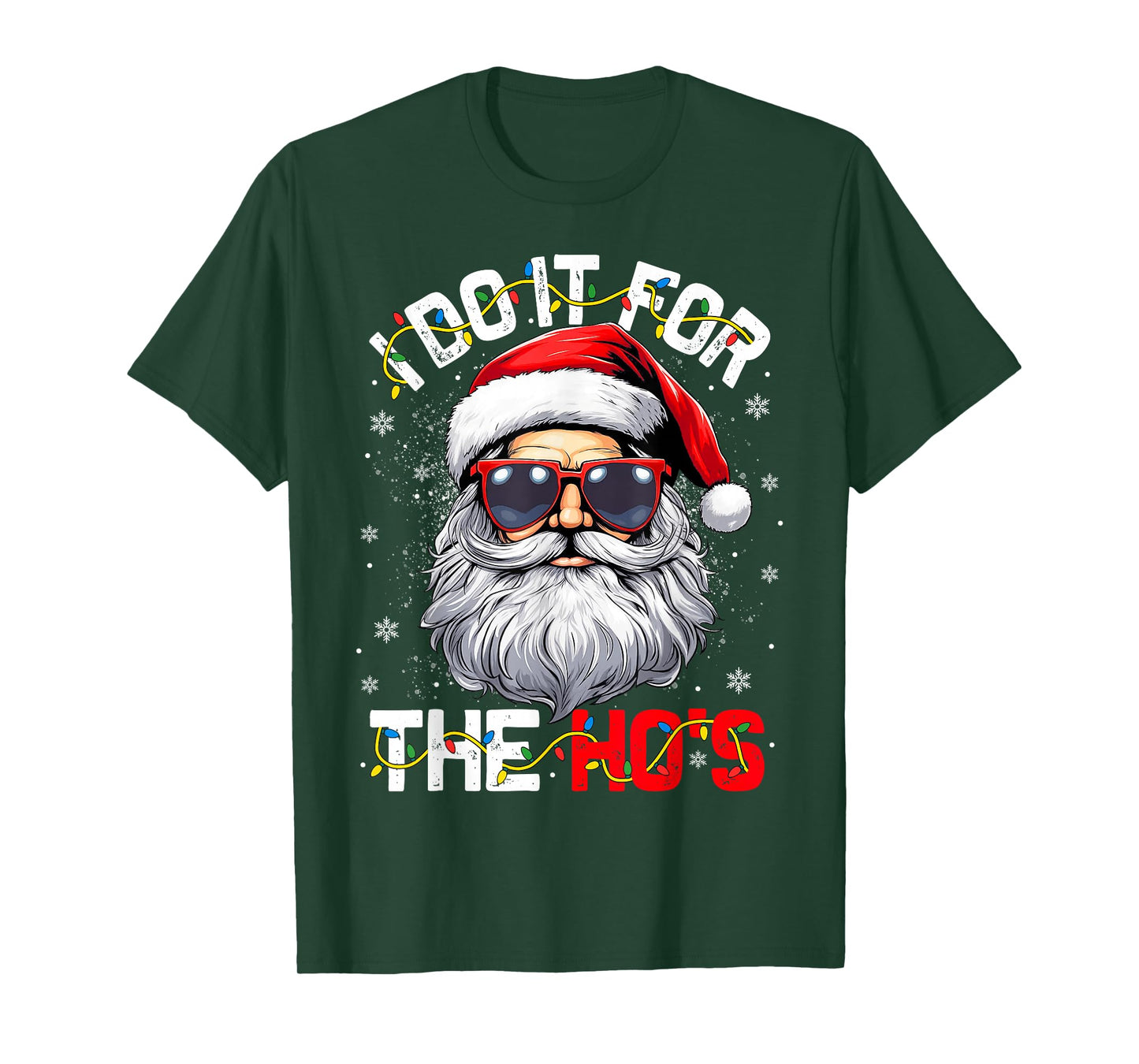 I Do It for The Ho's Funny Christmas Santa Claus Men Boys T-Shirt