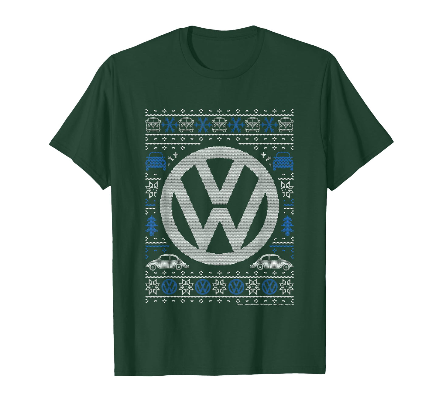 Volkswagen Classic Beetle Car Christmas Knit Knit Pattern T-Shirt