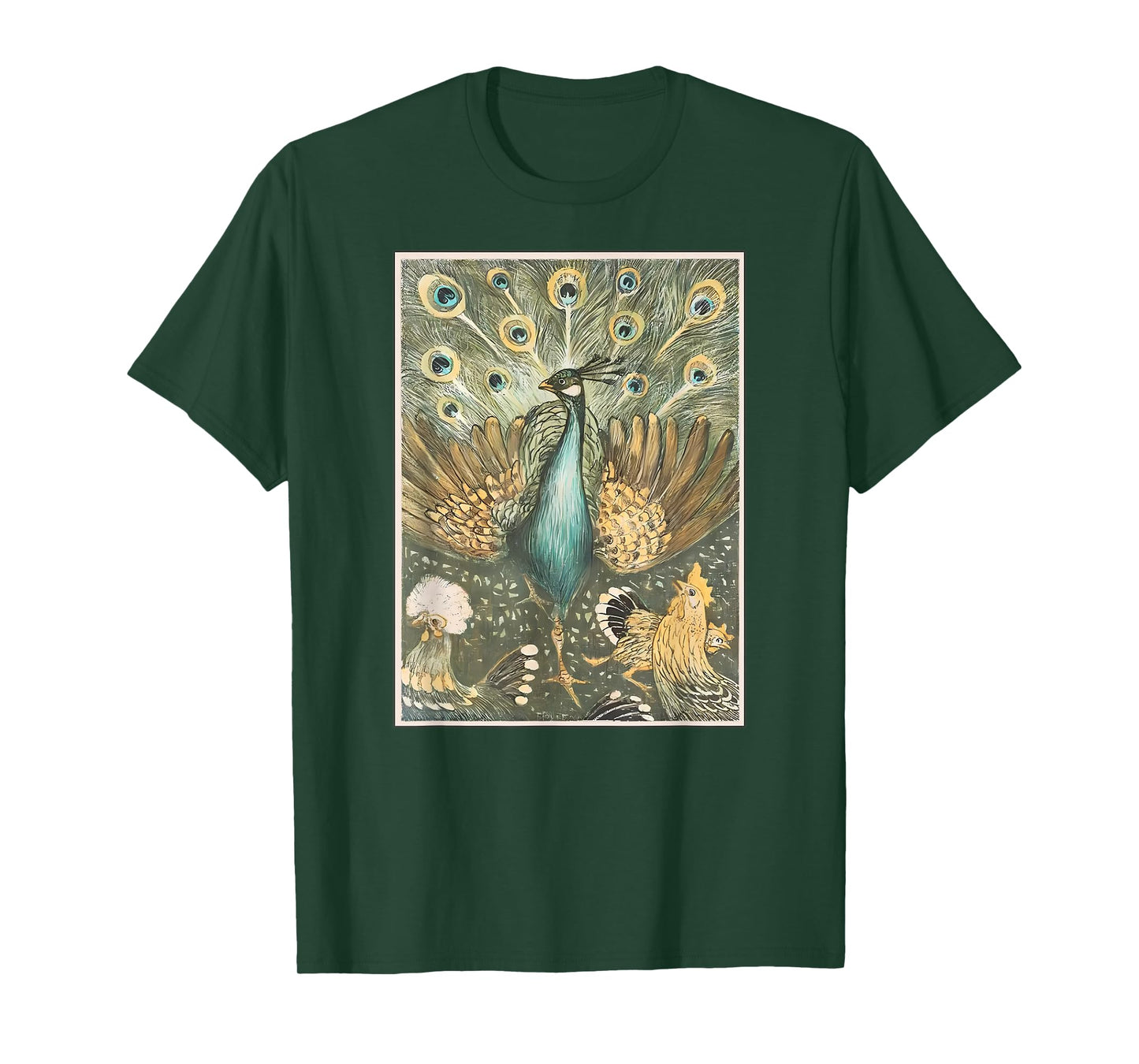 Retro Peacock Tarot Card Witch Vibes Peacock Bird Lovers T-Shirt