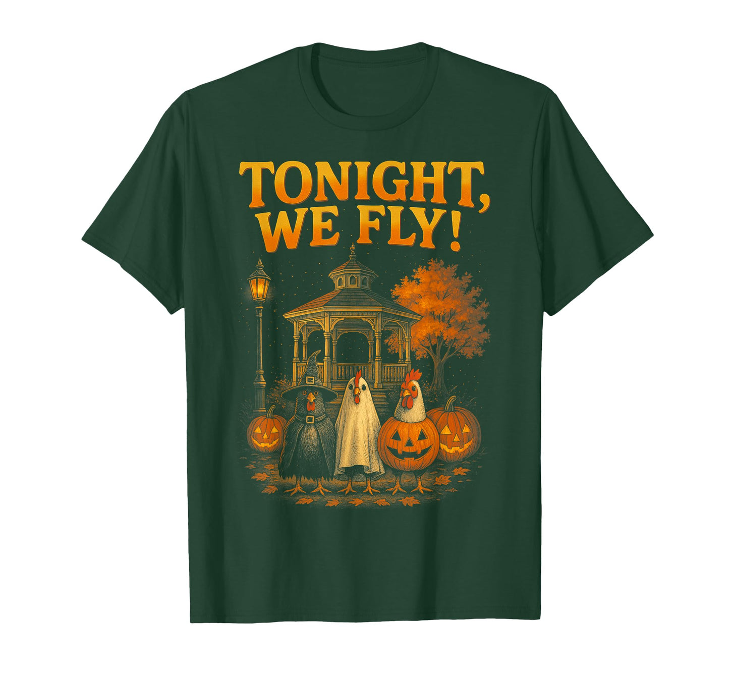HUGvyn Tonight We Fly Halloween Spooky Chicken Ghost Gazebo T-Shirt