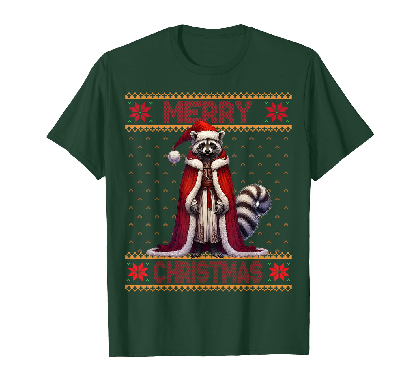 Merry Christmas Raccoon Whisperer X-Mas Ugly Raccoon Lover T-Shirt