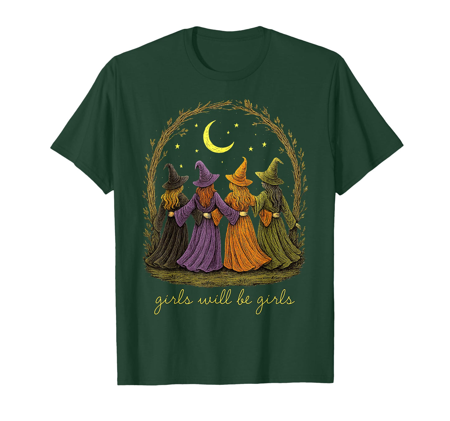 Halloween Spooky Witch Girl Will Be Girls Feminist Women T-Shirt