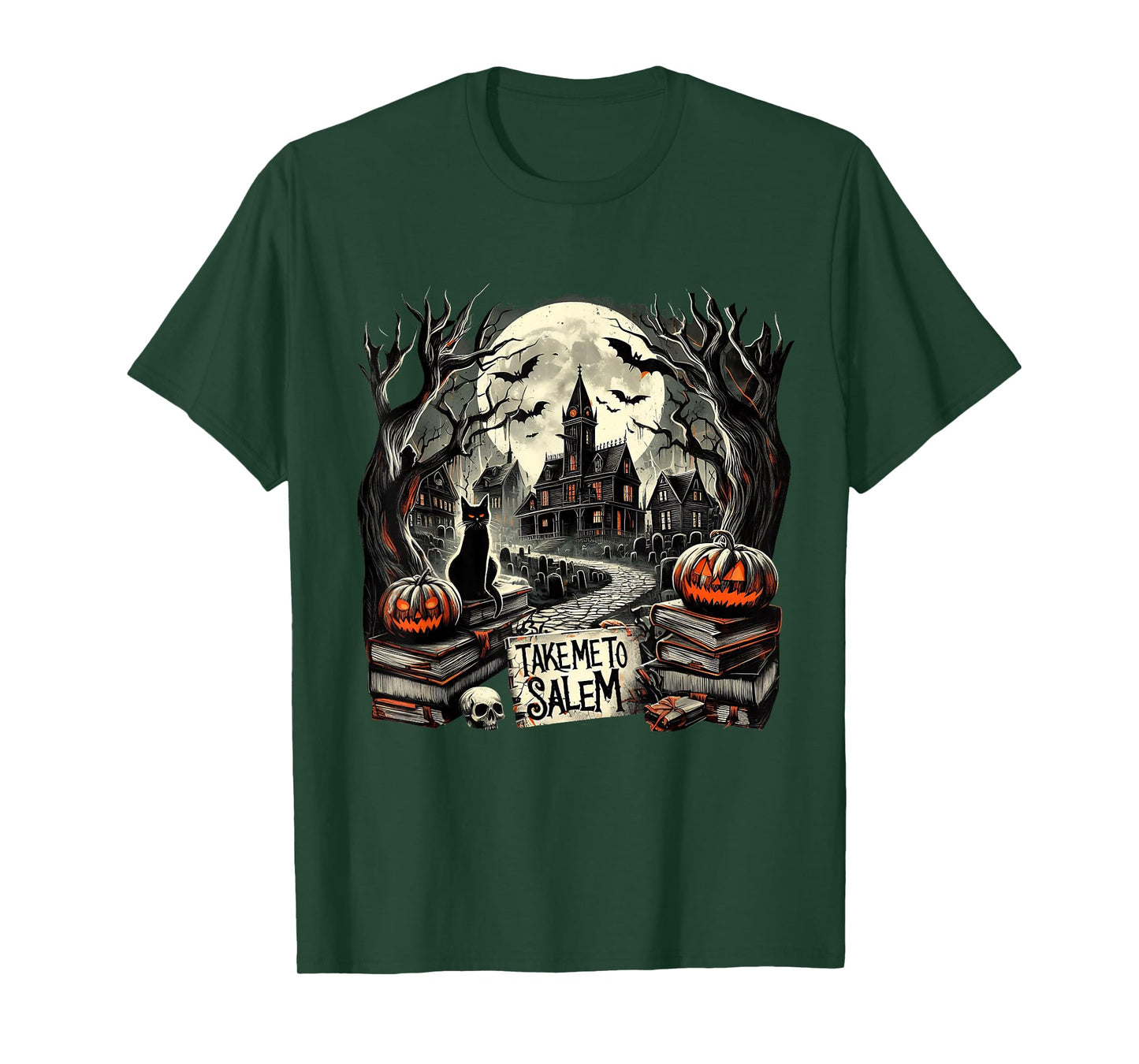 Take Me to Salem Gothic Witch Halloween Spooky Tee T-Shirt