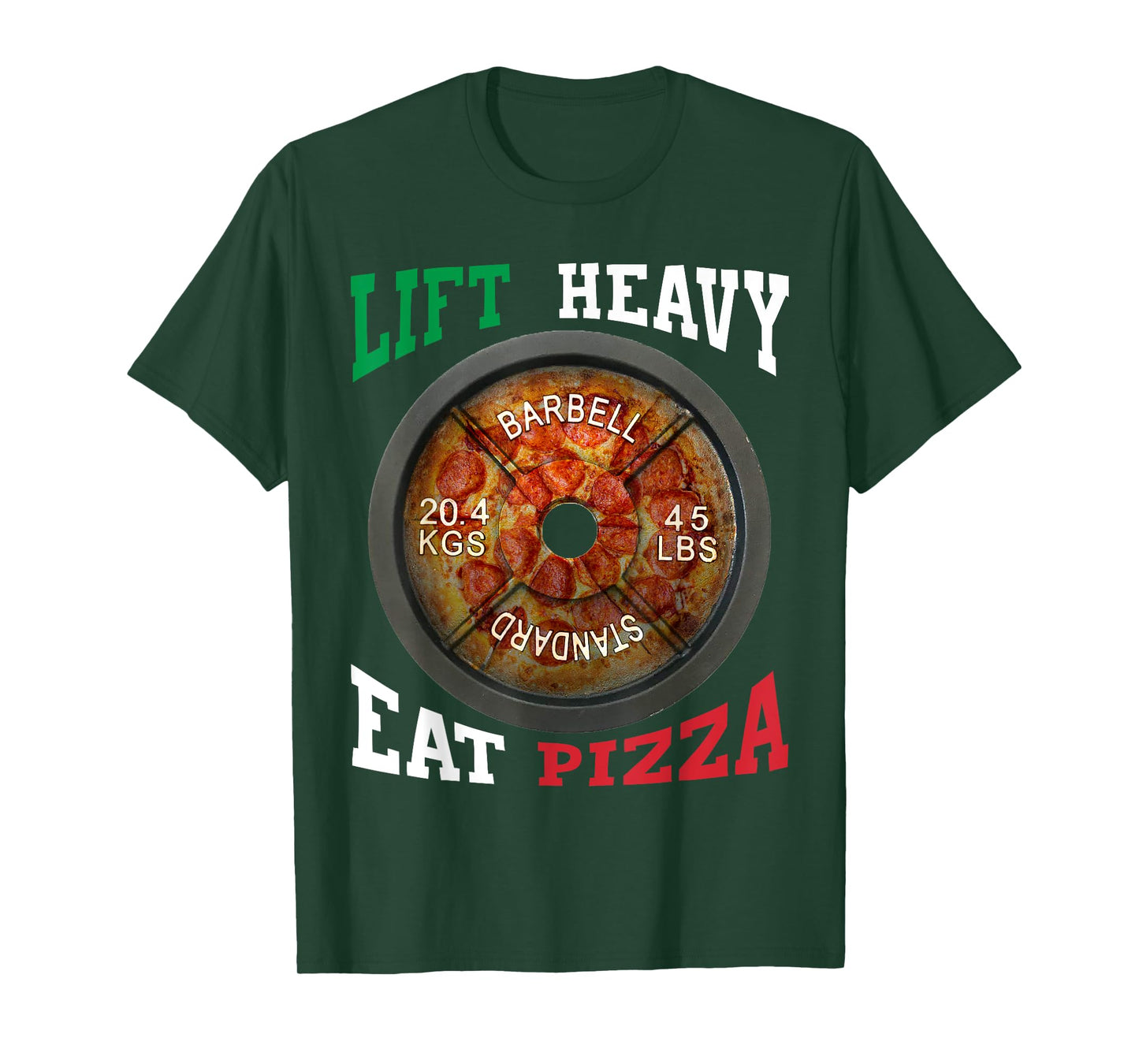 Funny Novelty Lift Heavy Eat Pizza Weightlifting Gym T-Shirt