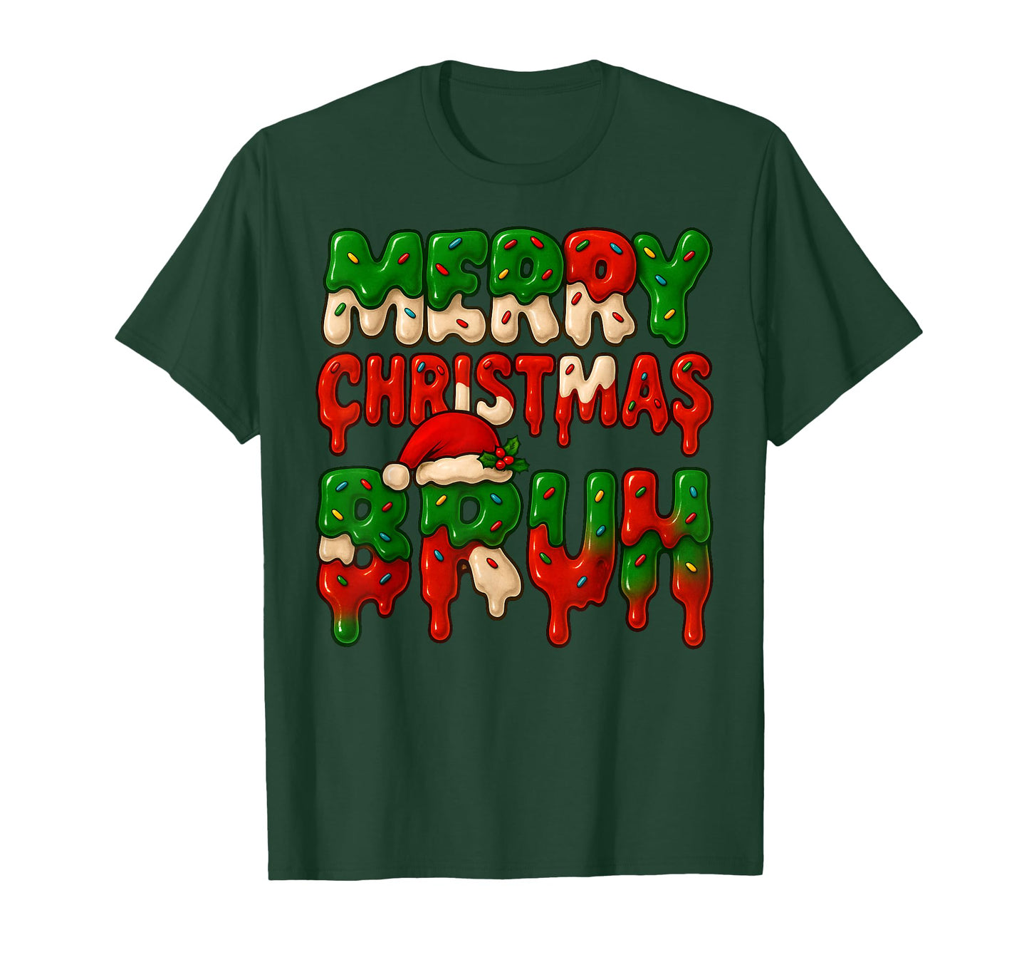 Bruh Meme Drip Funny Saying Bro Greeting Teen Boy Christmas T-Shirt