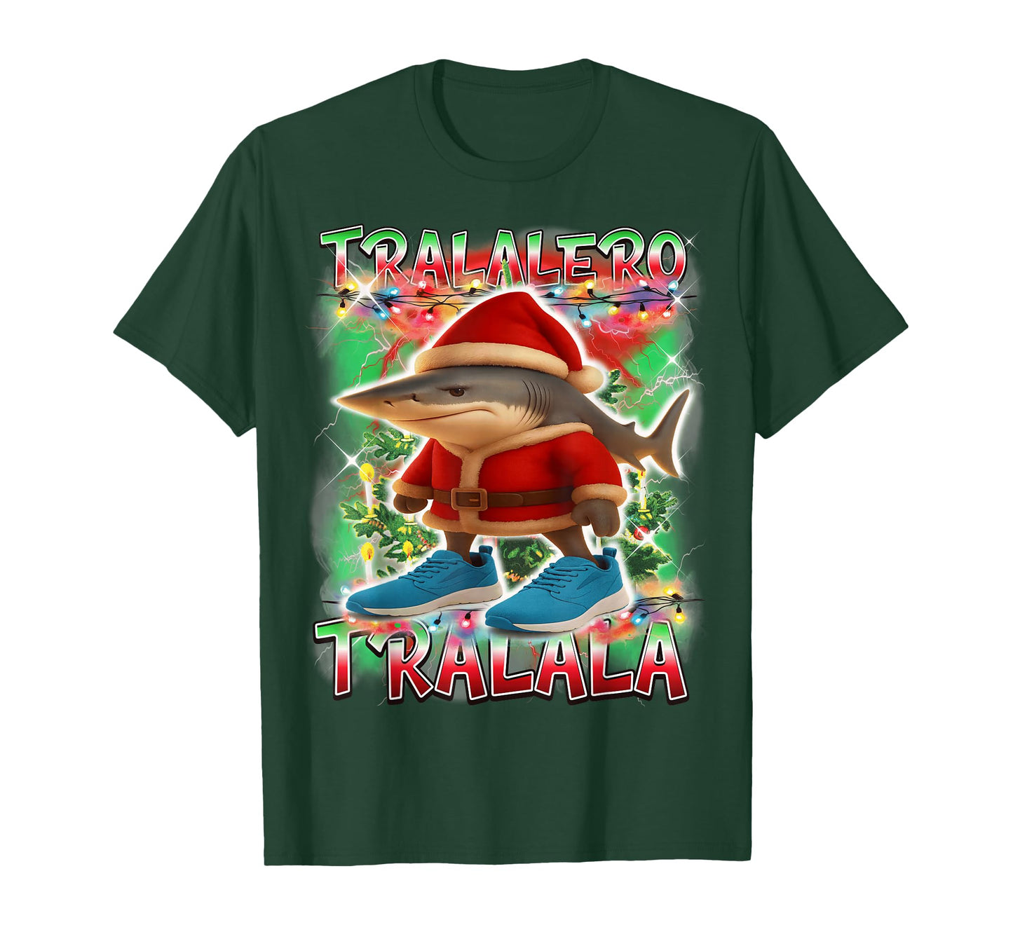 Tralalero Tralala Santa Claus Italian Brainrot Christmas T-Shirt