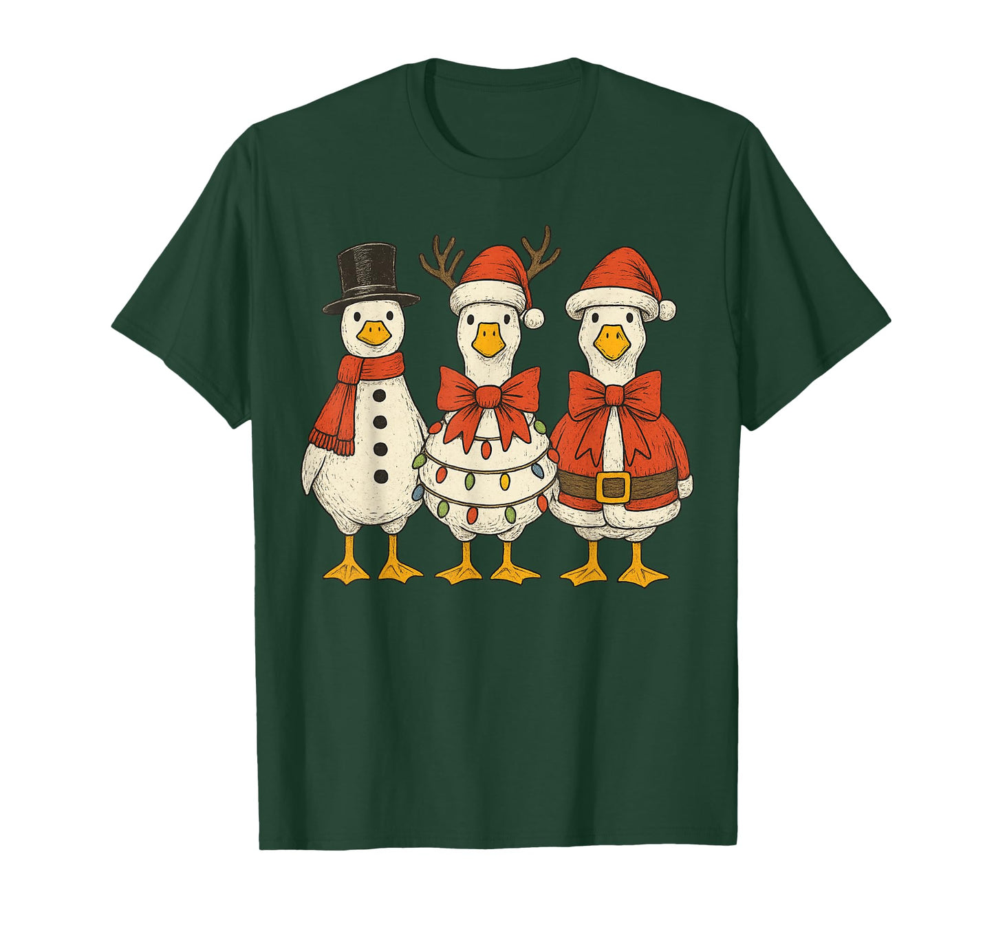 Preppy Goose Christmas Crew 2025 Funny Santa Funny Goose T-Shirt