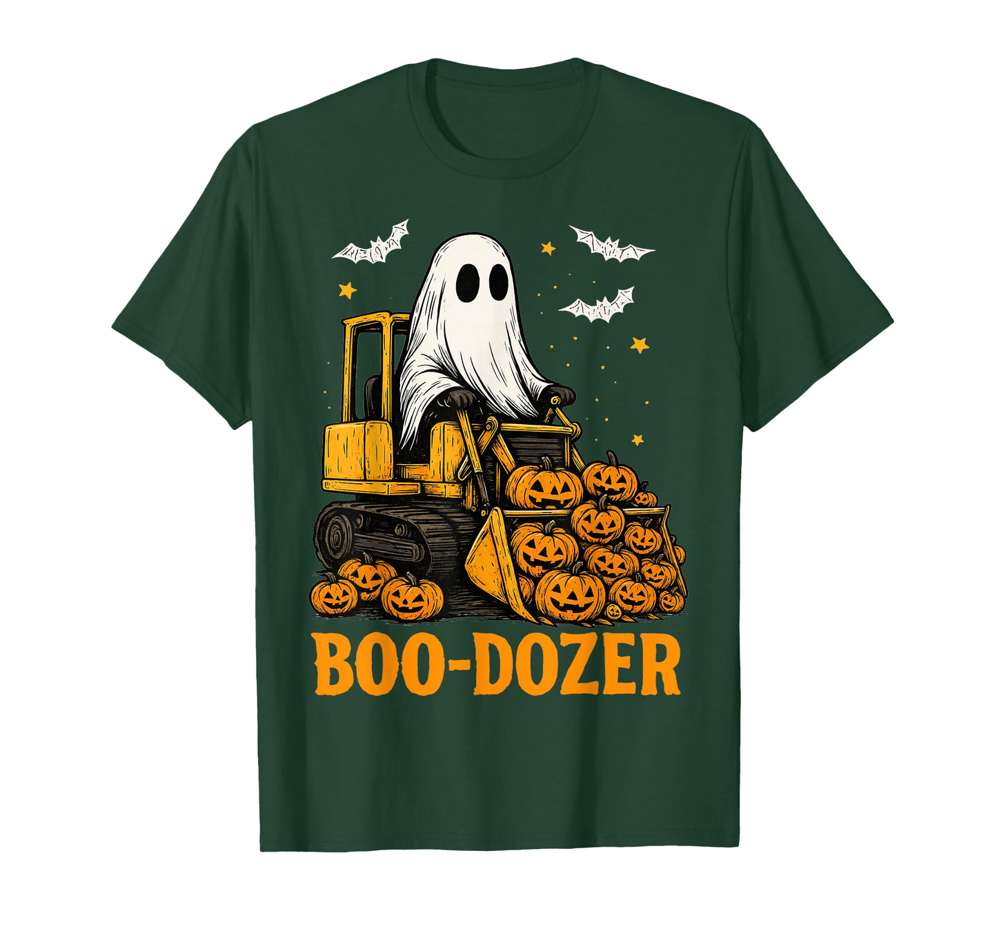 Funny Halloween Boo-Dozer Ghost Trucks Costume Party Kids T-Shirt