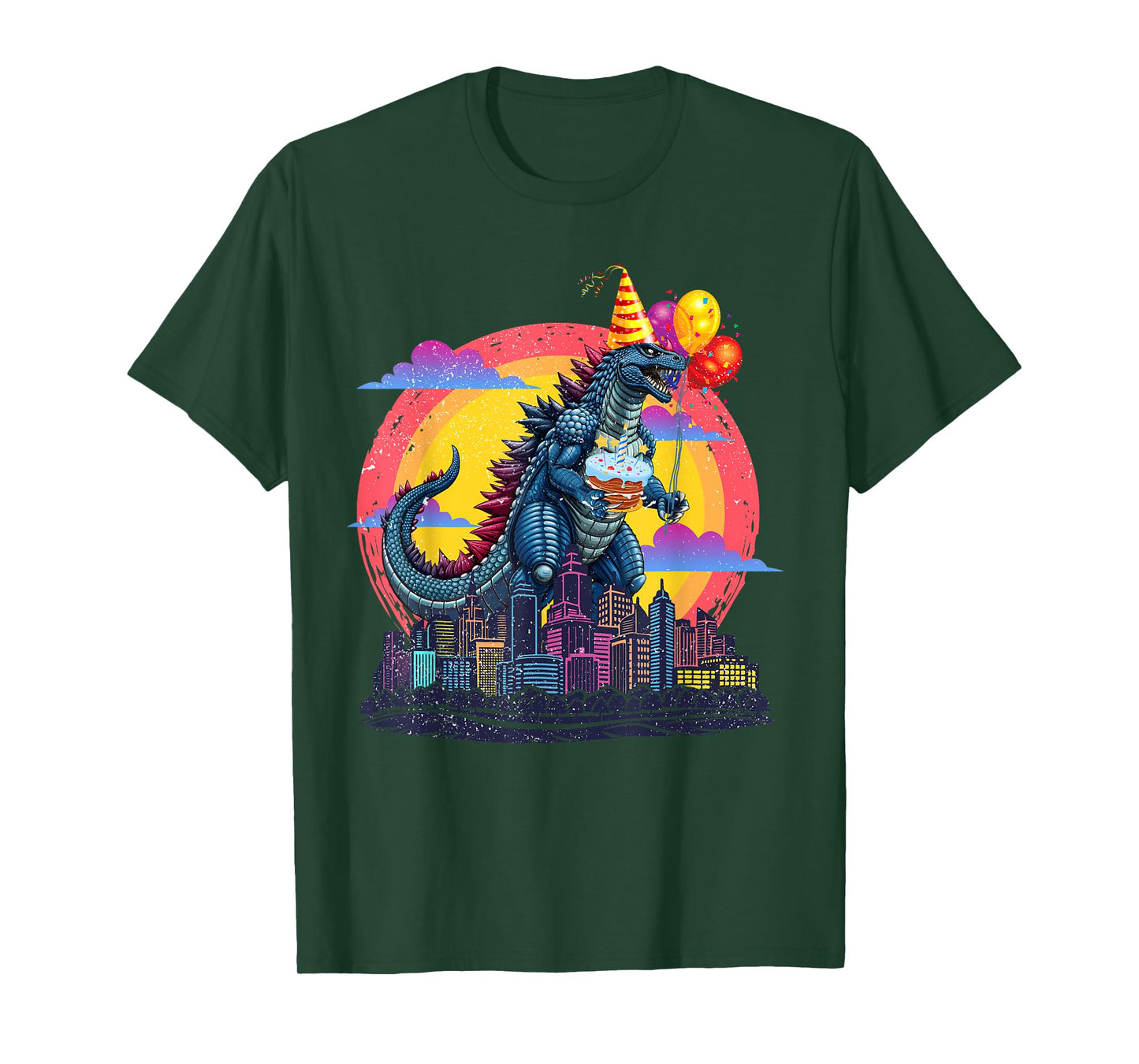 Kaiju Birthday Balloon & Cake Monster Movie Bday Decoration T-Shirt