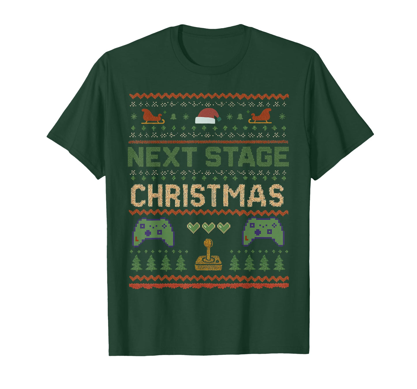 Next Stage Christmas Gaming Vintage Funny Gamer Xmas T-Shirt