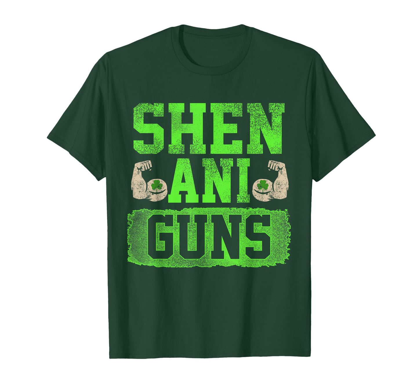 Funny Fitness Quote St Patricks Day Shenaniguns Gains Tshirt T-Shirt