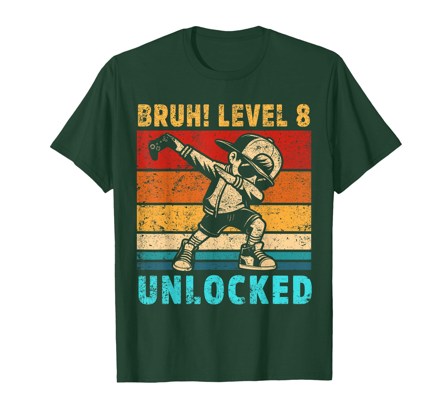 8 Year Old Birthday Dabbing Boy Bruh 8th level unlocked T-Shirt