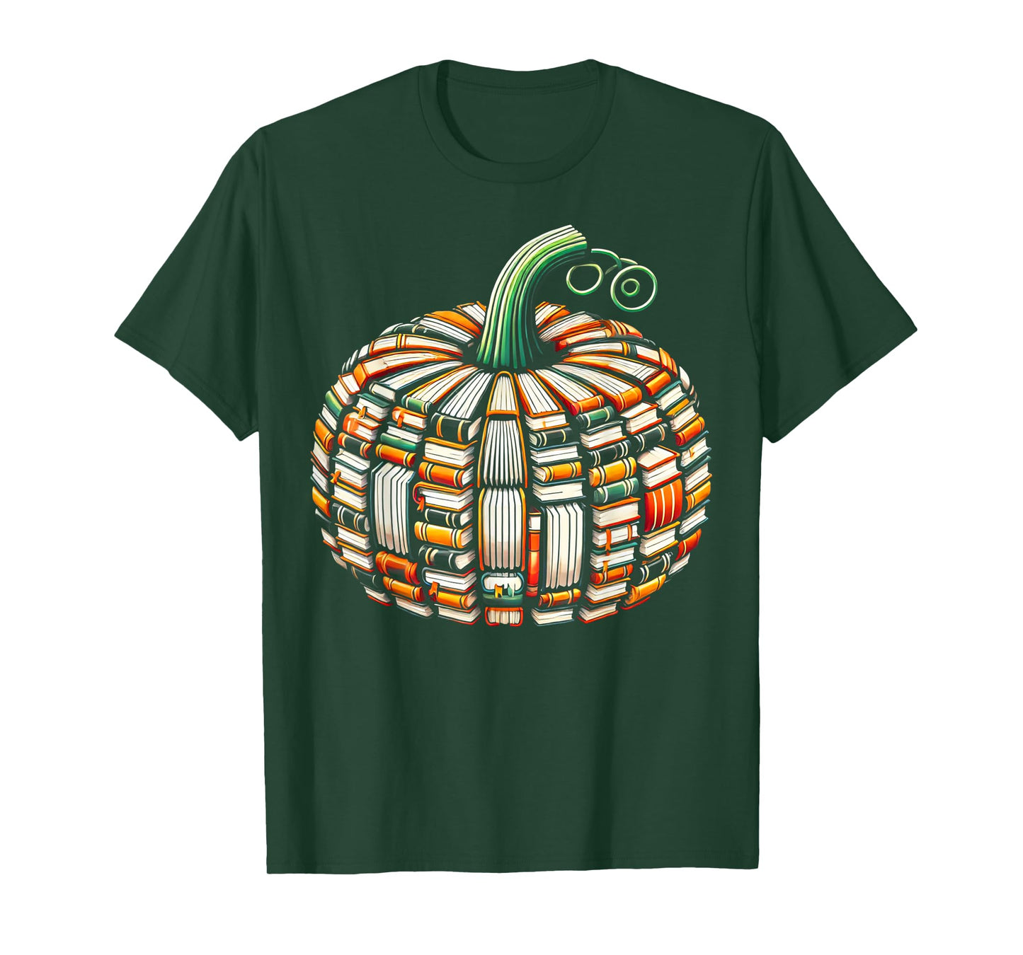 Vintage Book Pumpkin Autumn Fall Librarians Bookworm Teacher T-Shirt