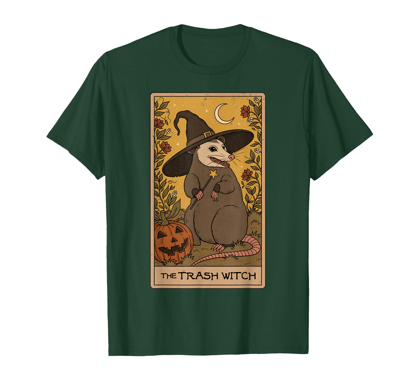 Vintage The Trash Witch Possum Tarot Raccoon Garbage T-Shirt