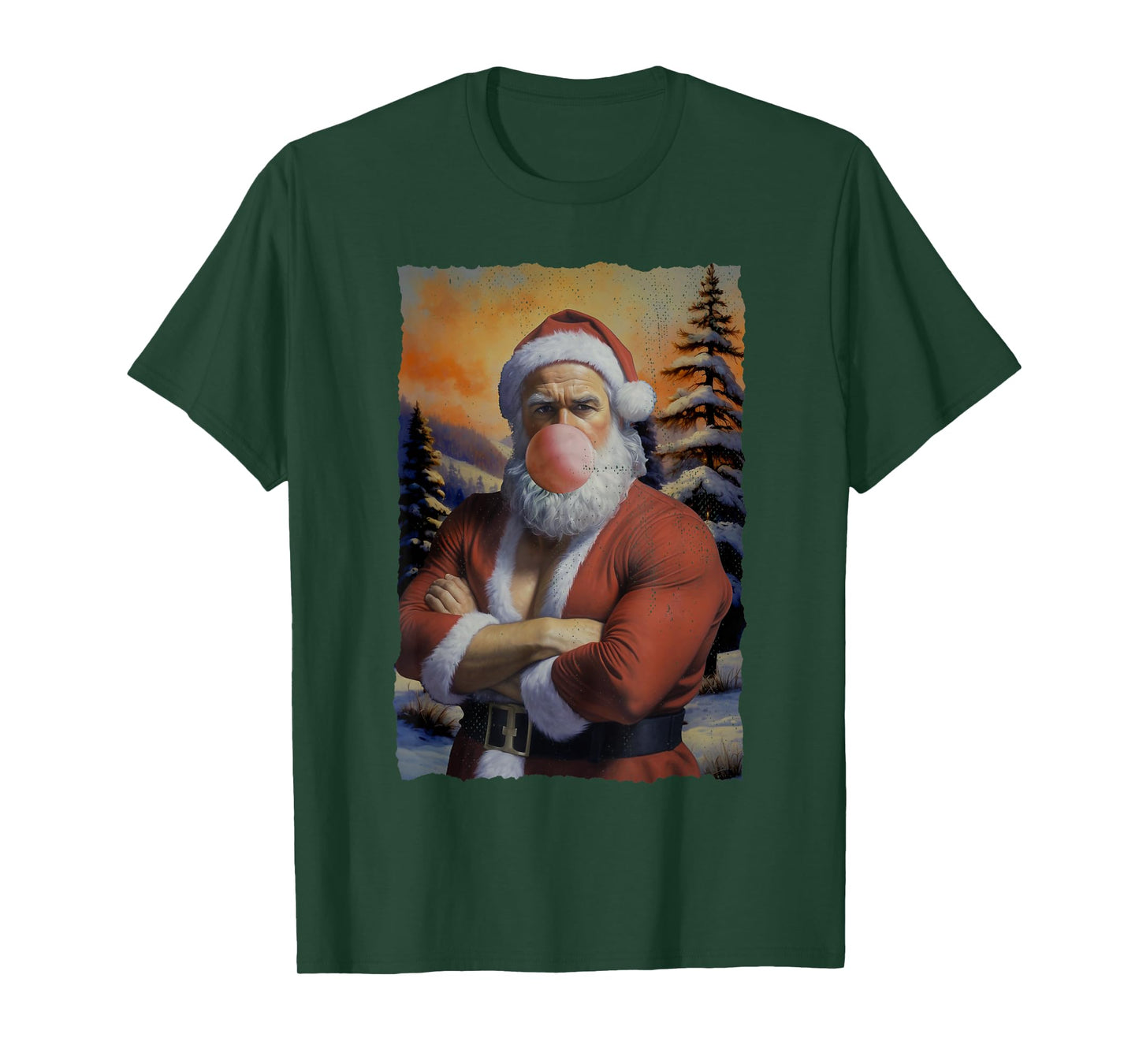Muscle Santa Shirt – Funny Christmas Gym Holiday Grunge Tee T-Shirt