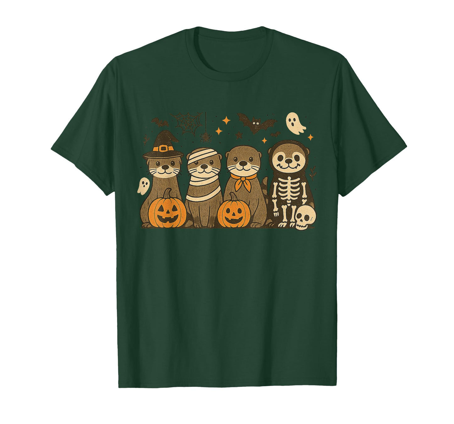 Halloween Otter Costumes Ghost Witch Mummy Gifts Men Women T-Shirt