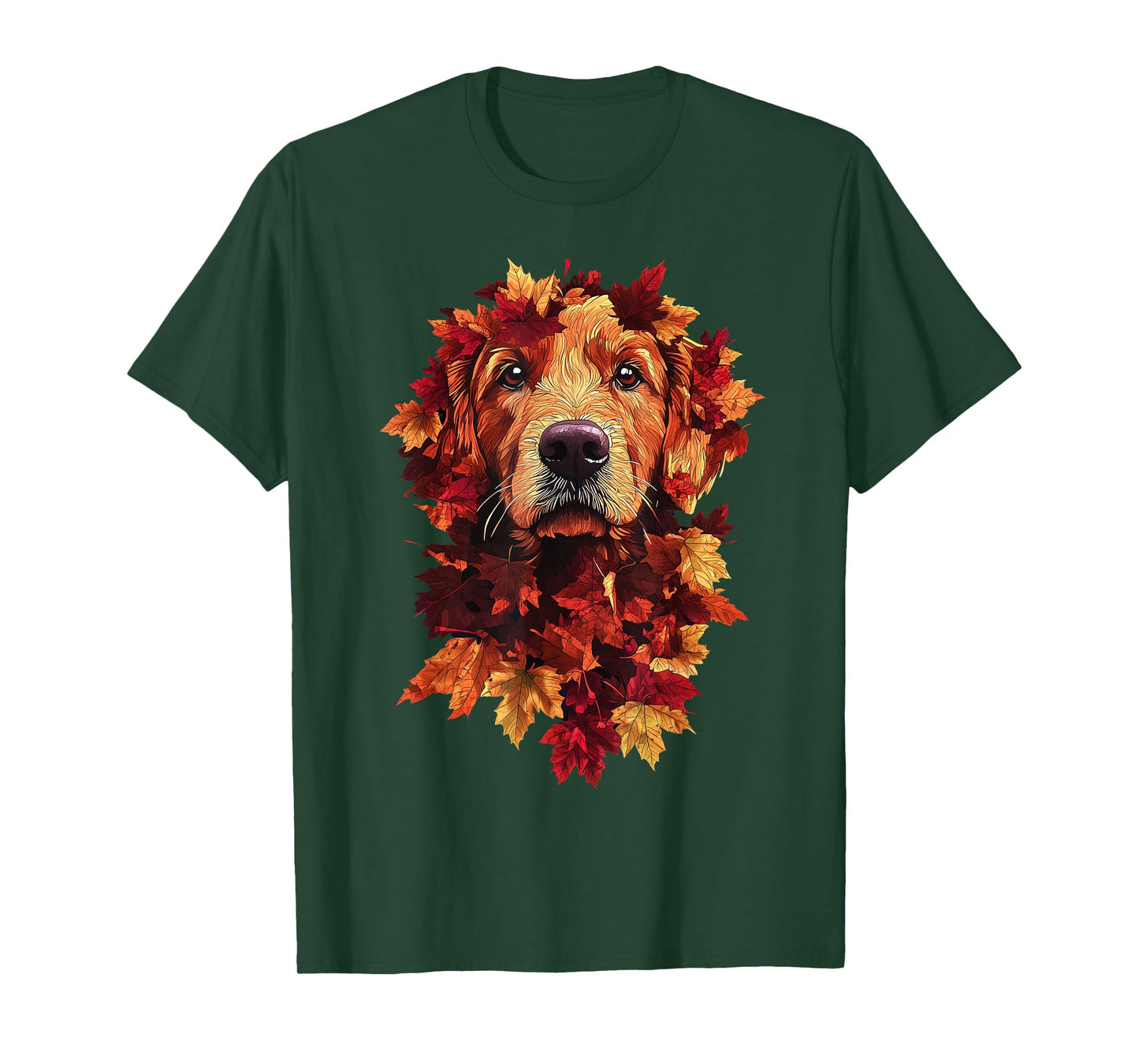 Golden Retriever Autumn Leaves Fall Nature Lover Dog Mom T-Shirt