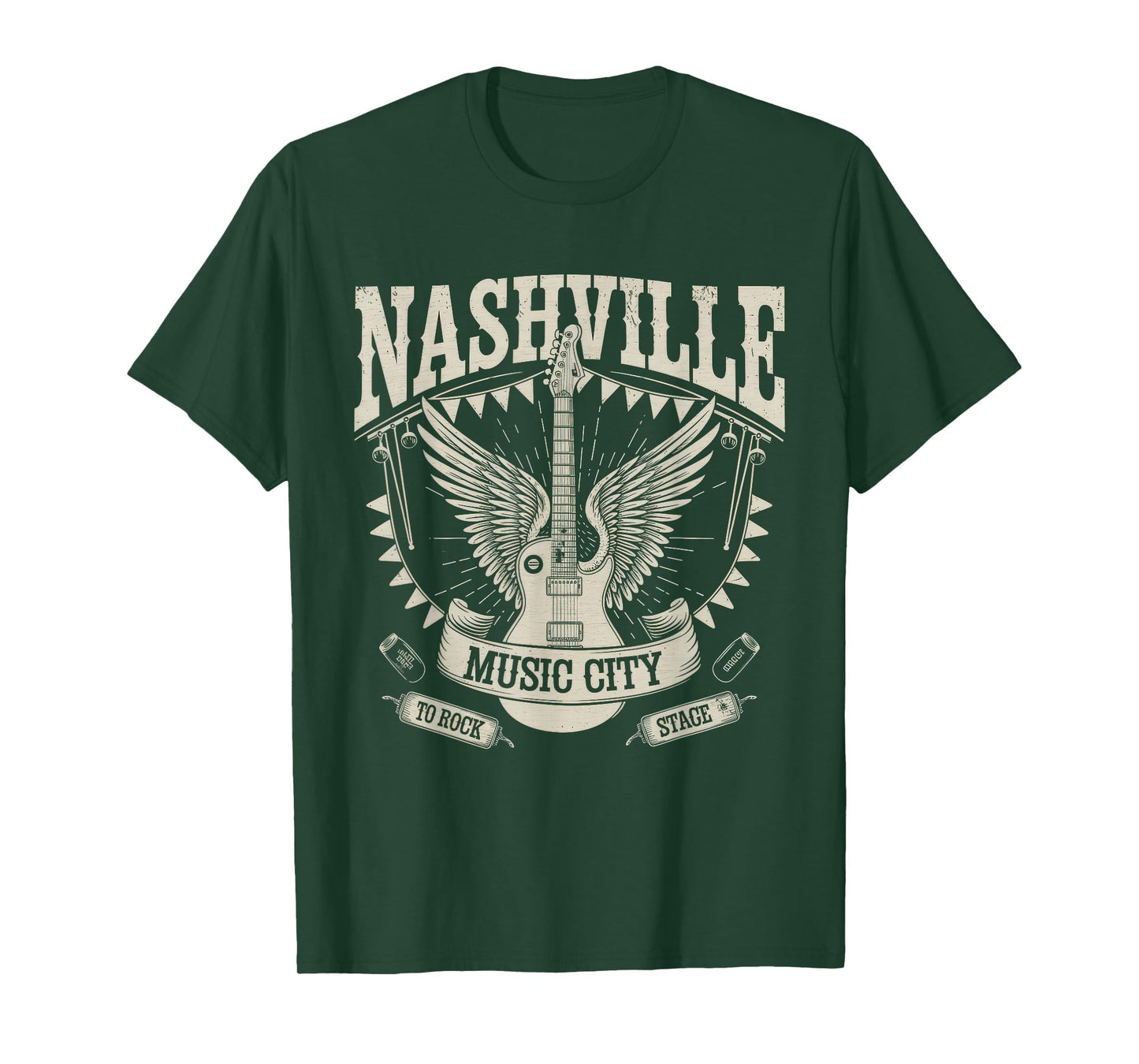 Nashville Music City Tshirt Women Men Tennessee Rock Country T-Shirt