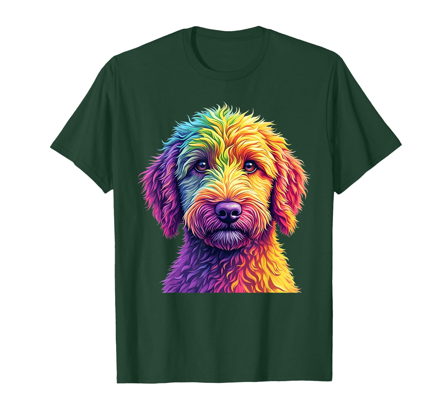 Golden Doodle Dog Colorful Goldendoodle Face dog Lover men T-Shirt