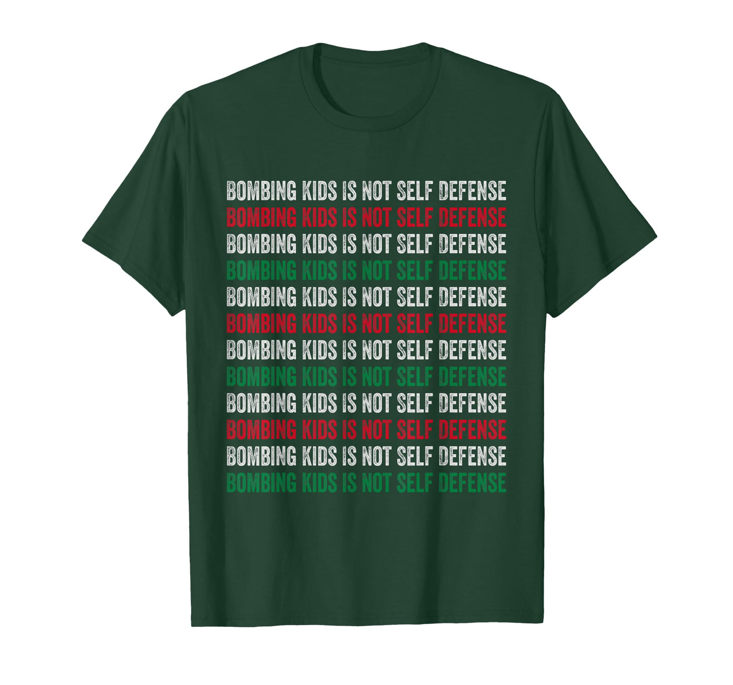 Bombing Kids Is Not Self Defense Palestine Flag Vintage T-Shirt
